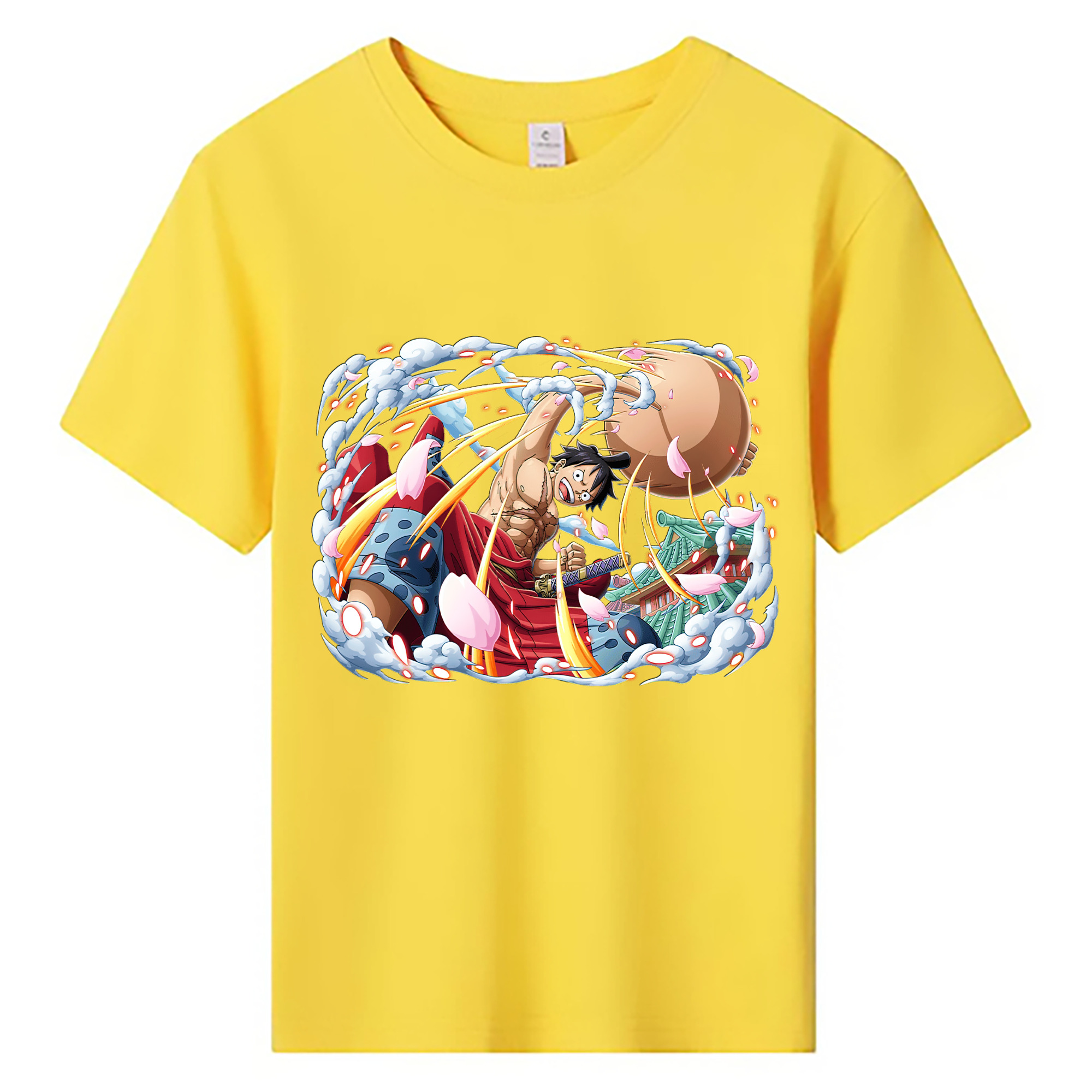 ワンピース モンキー・D・ルフィ ONE PIECE Monkey D. Luffy 綿100％キッズTシャツ（フロントプリント）