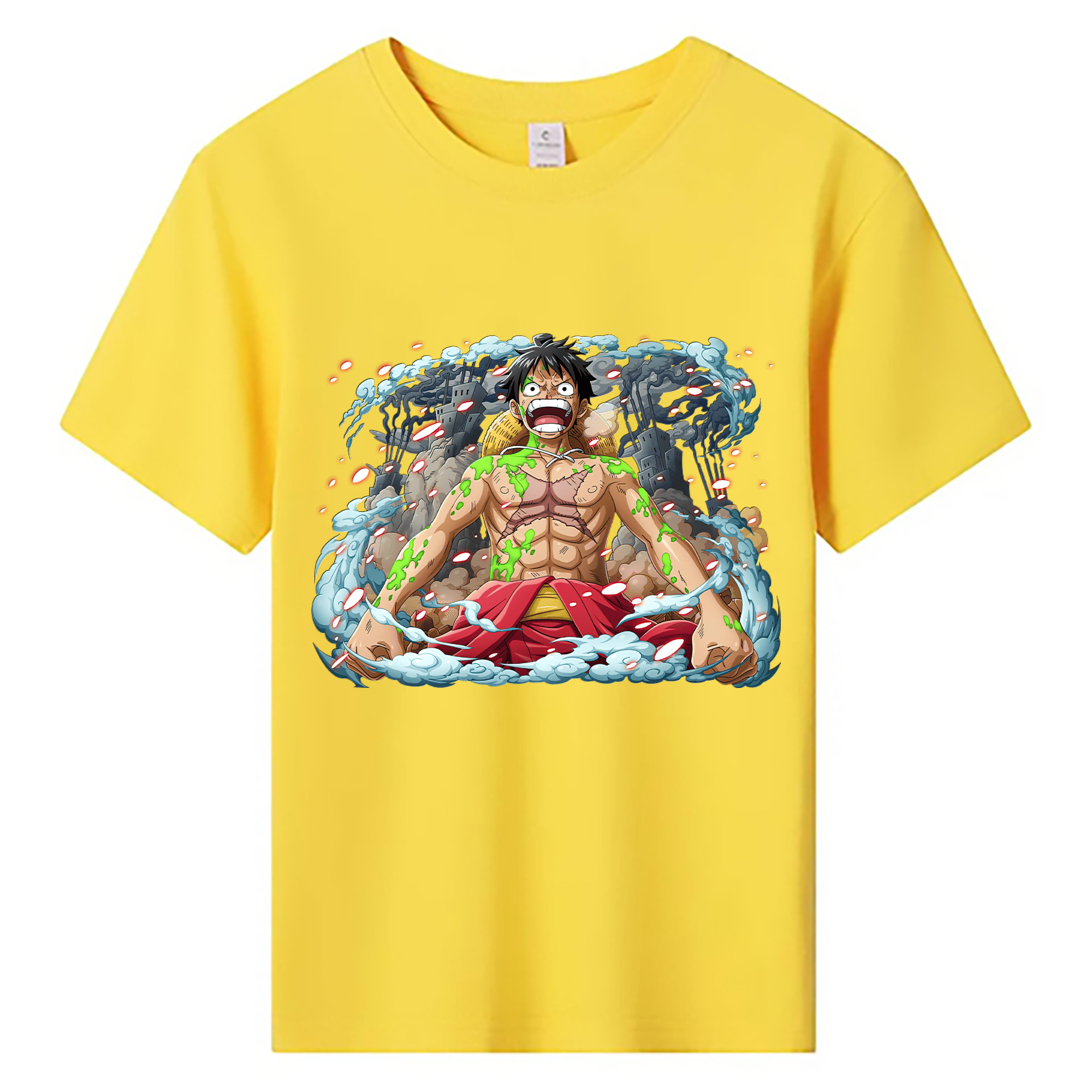 ワンピース モンキー・D・ルフィ ONE PIECE Monkey D. Luffy 綿100％キッズTシャツ（フロントプリント）