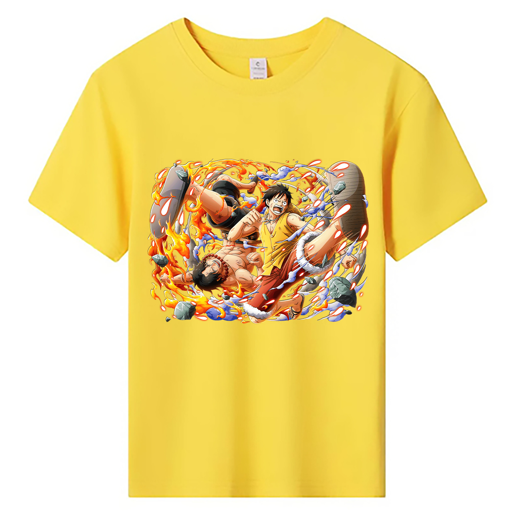 ワンピース モンキー・D・ルフィ ONE PIECE Monkey D. Luffy 綿100％キッズTシャツ（フロントプリント）