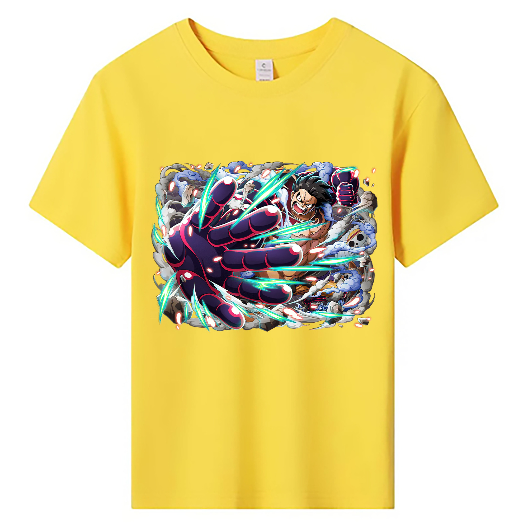 ワンピース モンキー・D・ルフィ ONE PIECE Monkey D. Luffy 綿100％キッズTシャツ（フロントプリント）