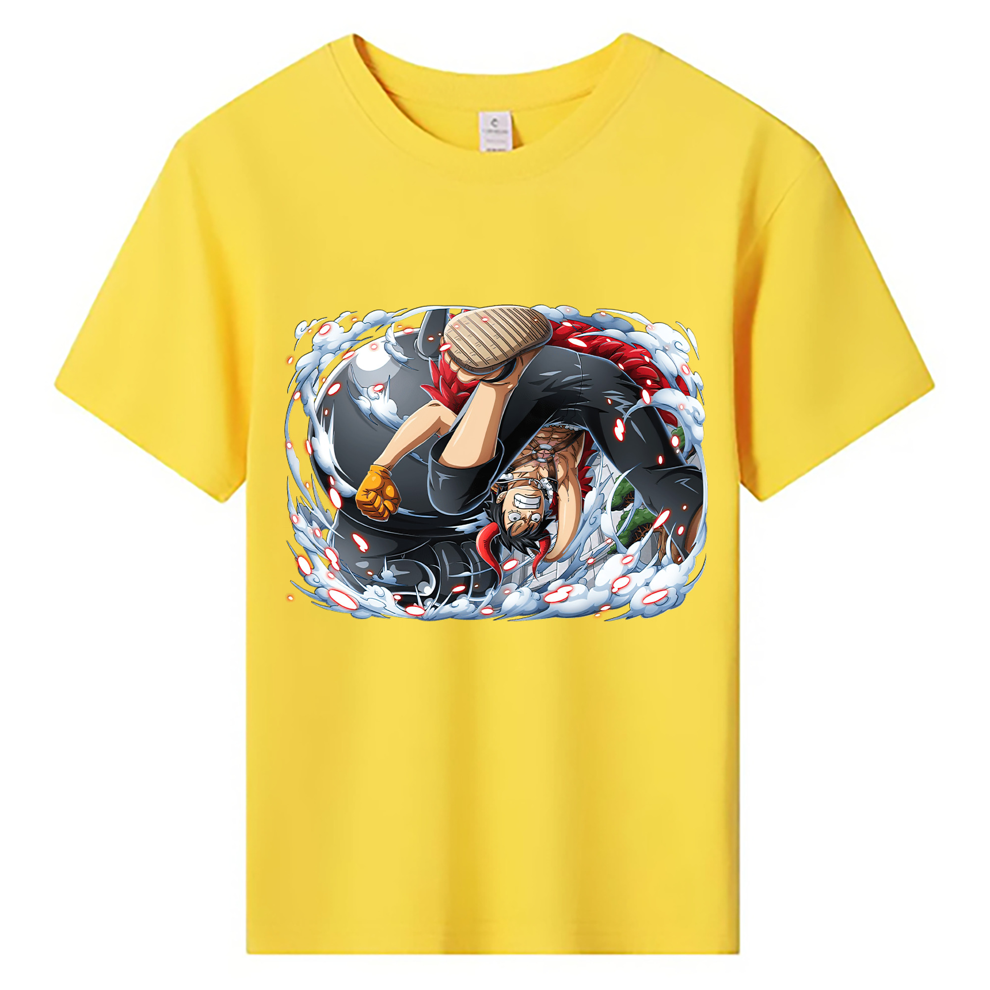 ワンピース モンキー・D・ルフィ ONE PIECE Monkey D. Luffy 綿100％キッズTシャツ（フロントプリント）