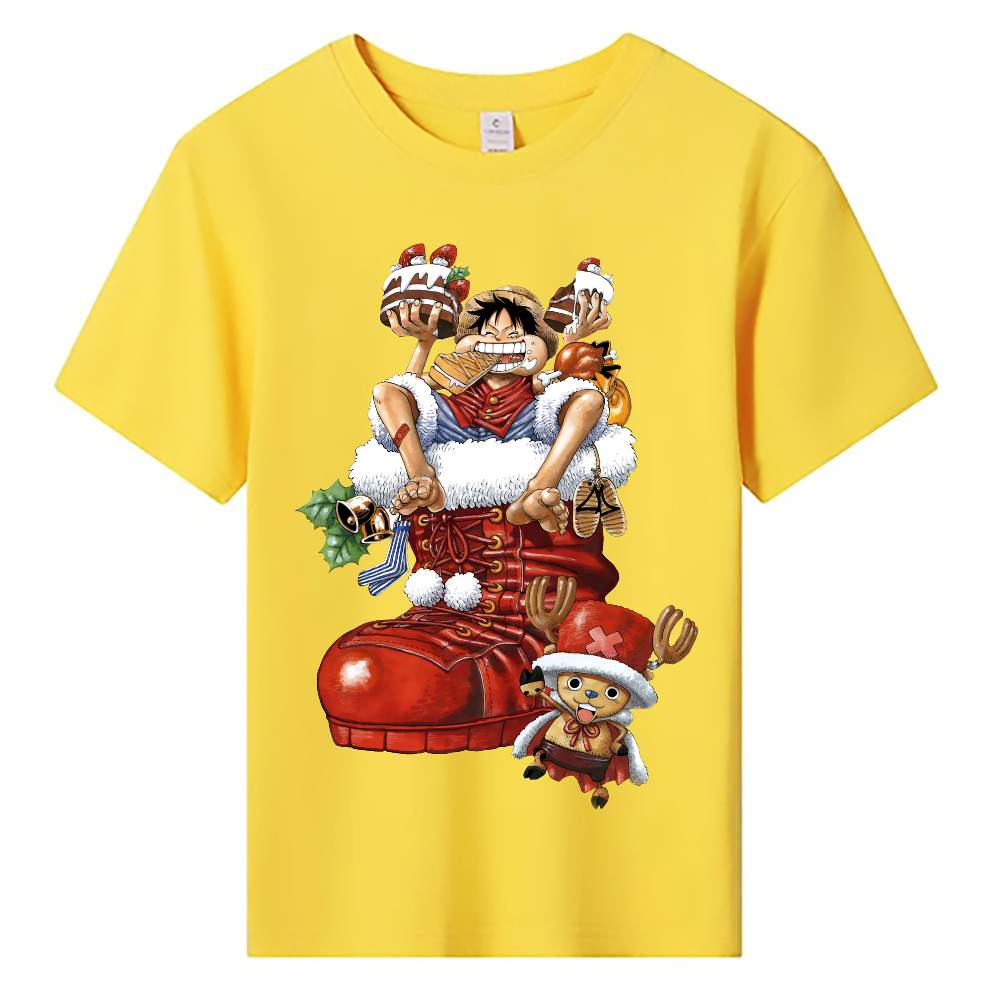 ワンピース モンキー・D・ルフィ ONE PIECE Monkey D. Luffy 綿100％キッズTシャツ（フロントプリント）