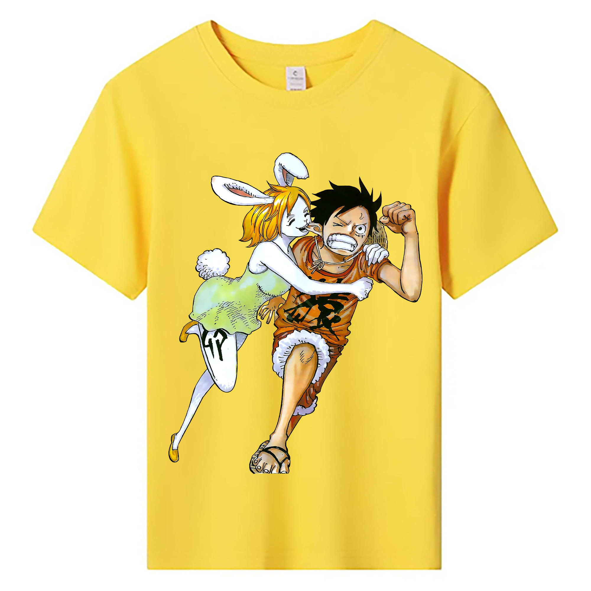ワンピース モンキー・D・ルフィ ONE PIECE Monkey D. Luffy 綿100％キッズTシャツ（フロントプリント）
