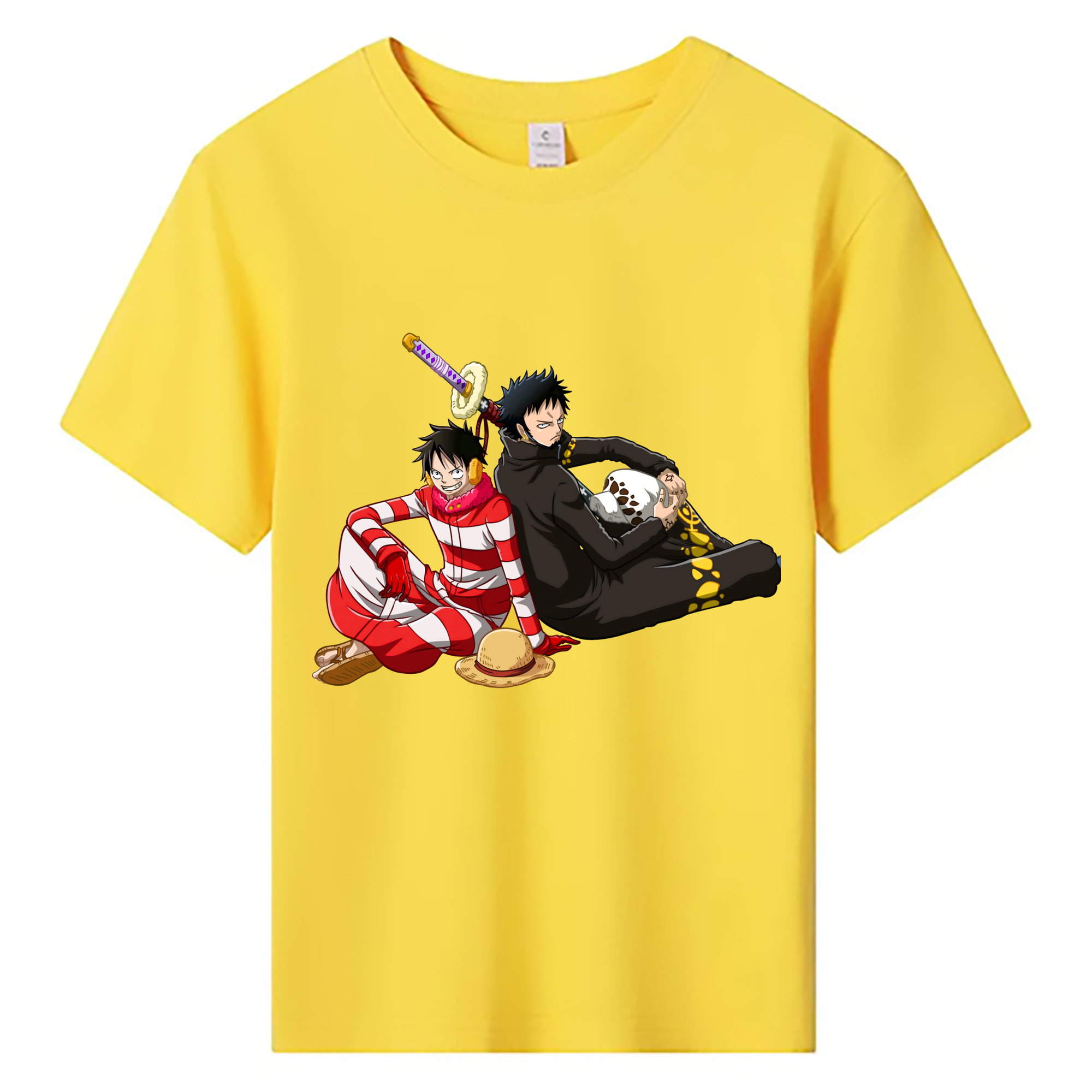 ワンピース モンキー・D・ルフィ ONE PIECE Monkey D. Luffy 綿100％キッズTシャツ（フロントプリント）