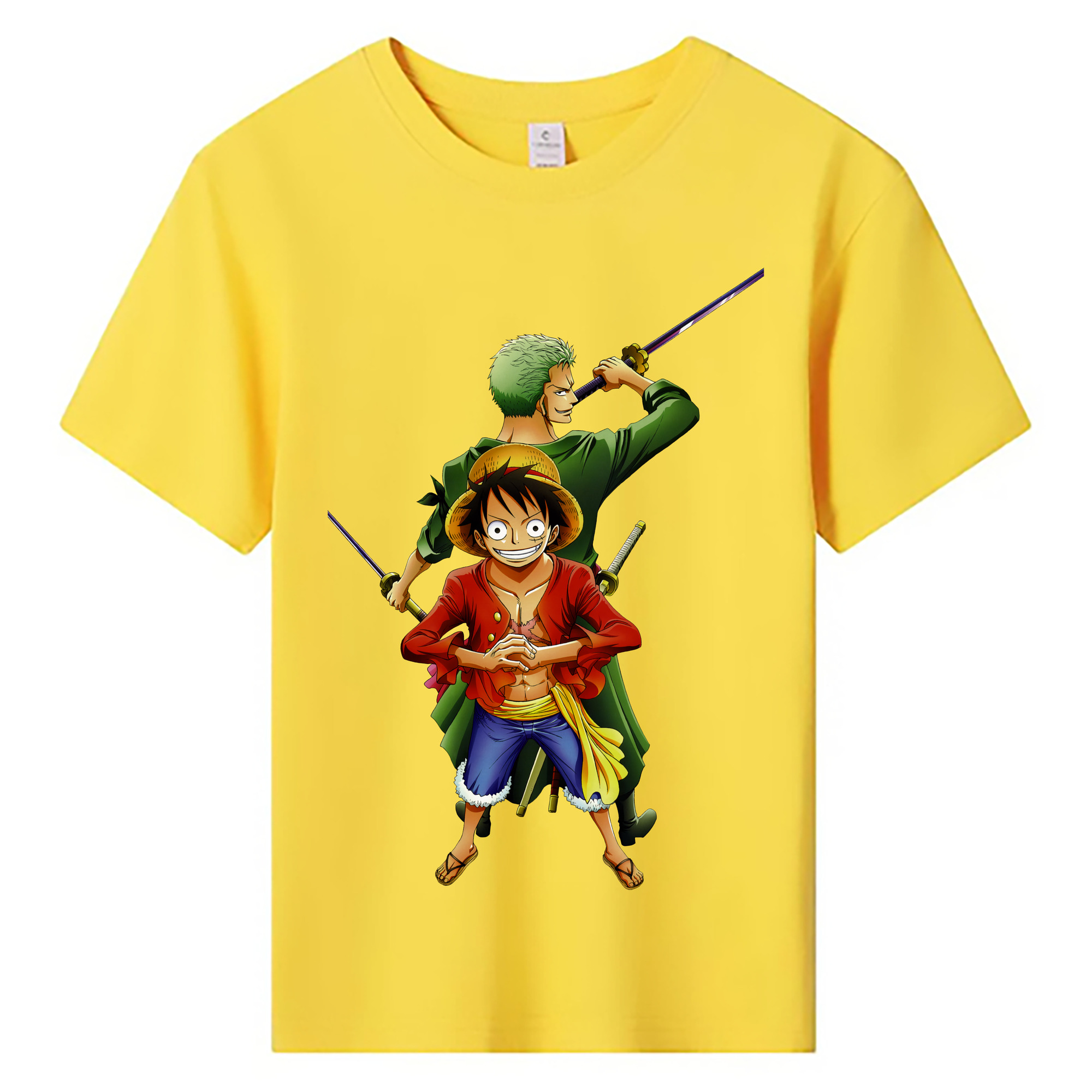ワンピース モンキー・D・ルフィ ONE PIECE Monkey D. Luffy 綿100％キッズTシャツ（フロントプリント）