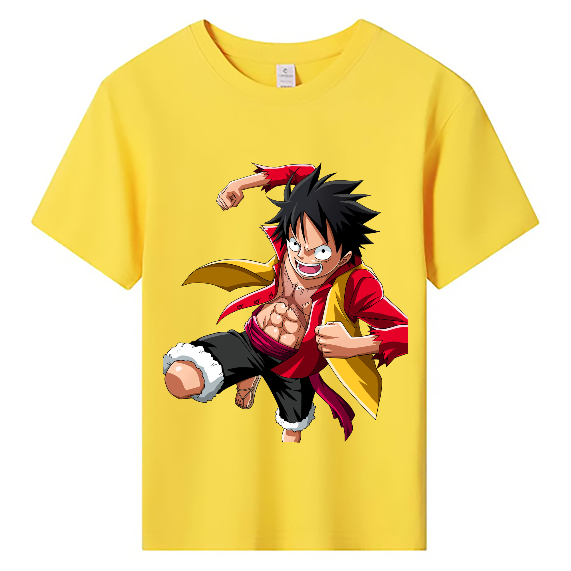 ワンピース モンキー・D・ルフィ ONE PIECE Monkey D. Luffy 綿100％キッズTシャツ（フロントプリント）