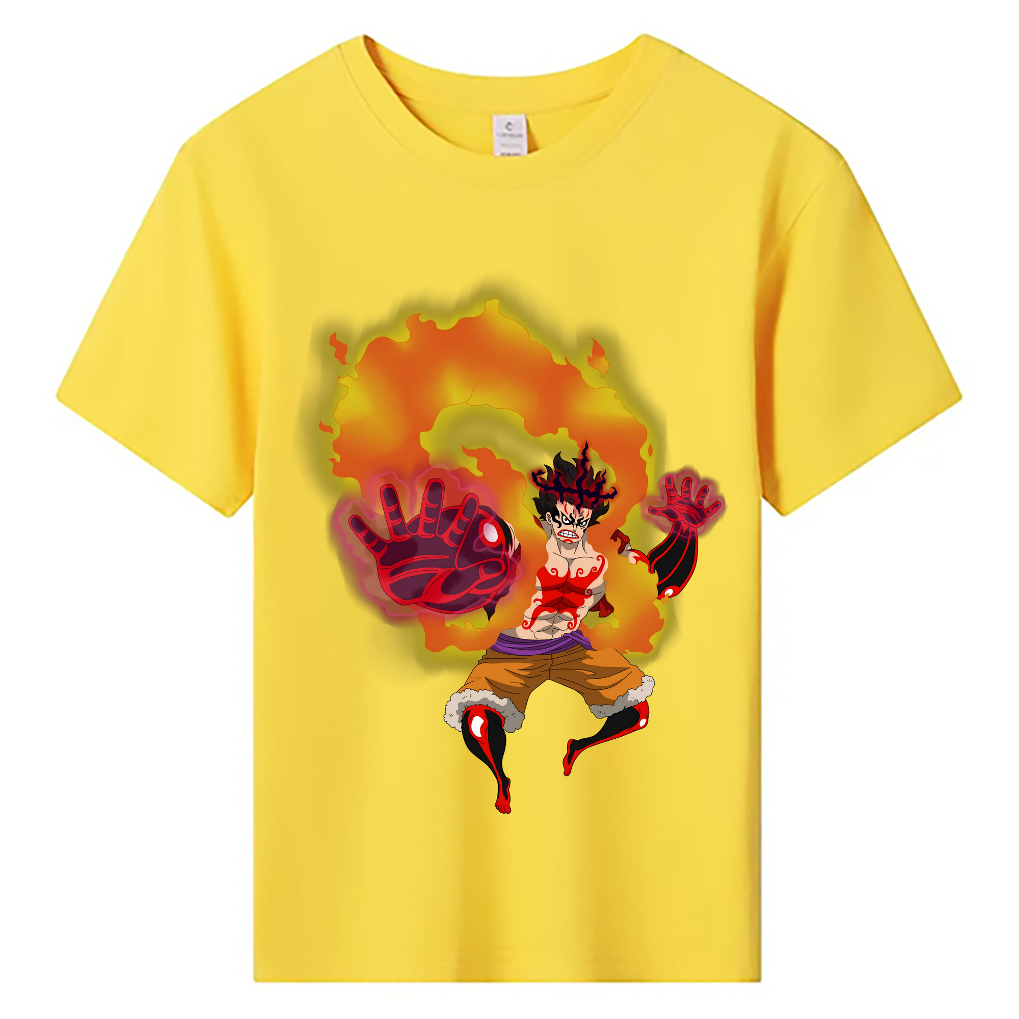 ワンピース モンキー・D・ルフィ ONE PIECE Monkey D. Luffy 綿100％キッズTシャツ（フロントプリント）
