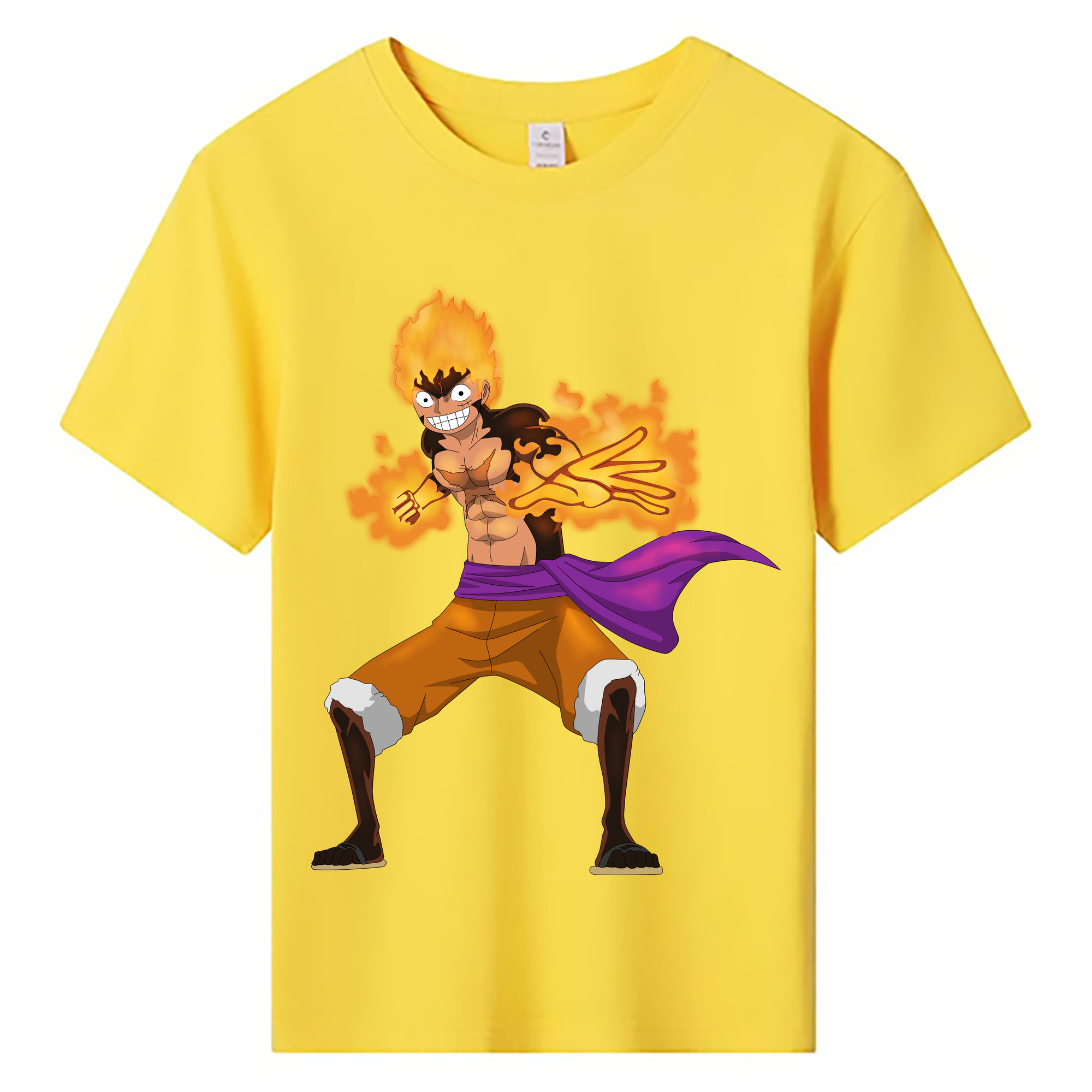 ワンピース モンキー・D・ルフィ ONE PIECE Monkey D. Luffy 綿100％キッズTシャツ（フロントプリント）