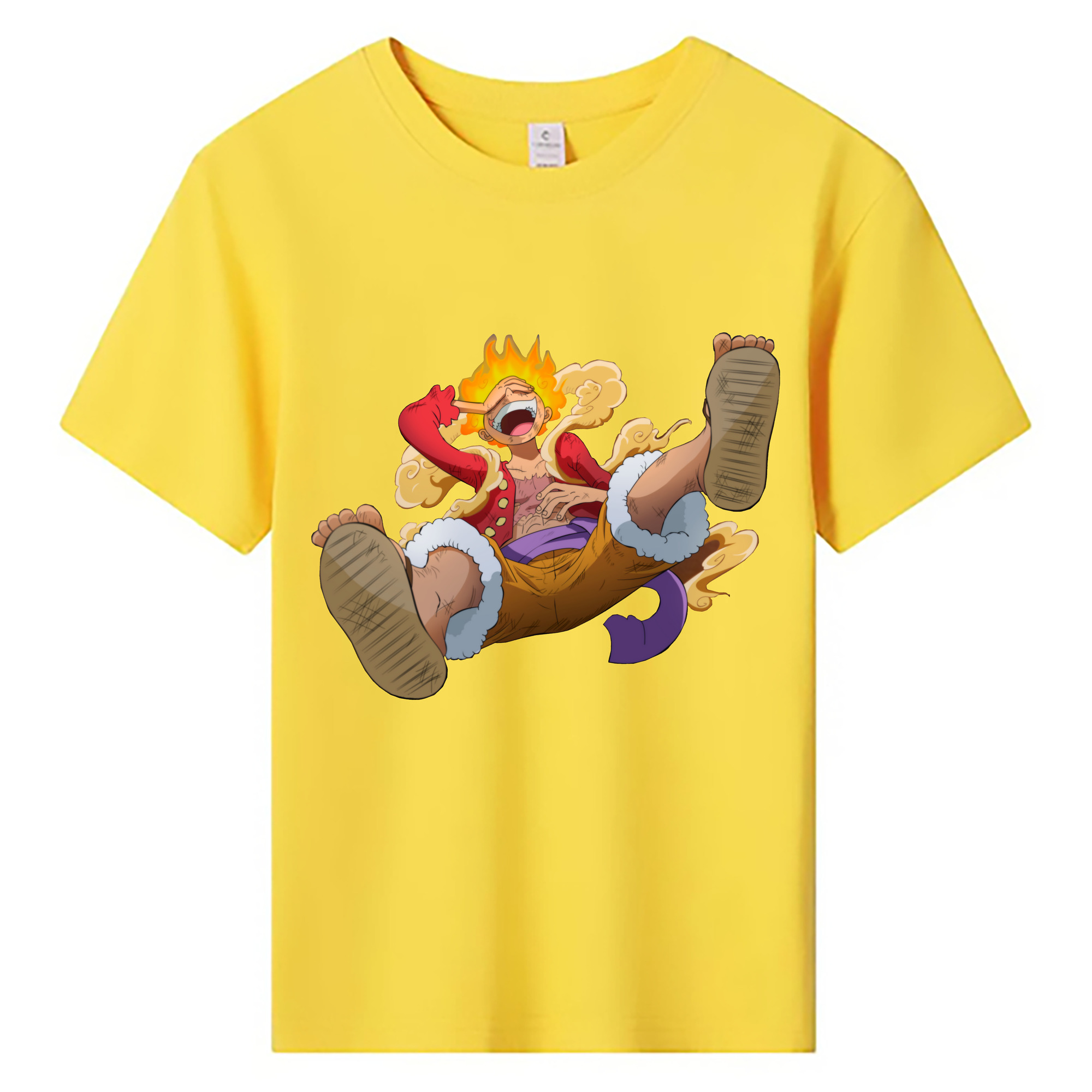 ワンピース モンキー・D・ルフィ ONE PIECE Monkey D. Luffy 綿100％キッズTシャツ（フロントプリント）