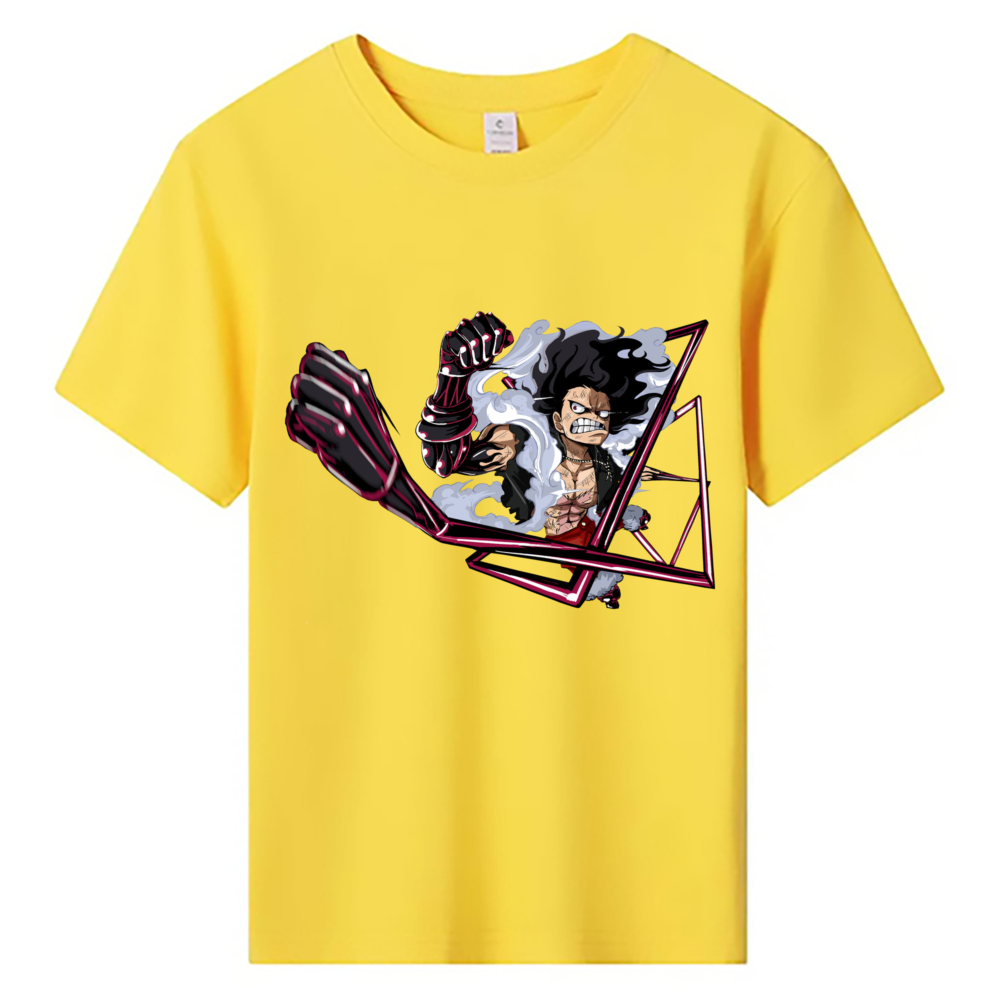 ワンピース モンキー・D・ルフィ ONE PIECE Monkey D. Luffy 綿100％キッズTシャツ（フロントプリント）