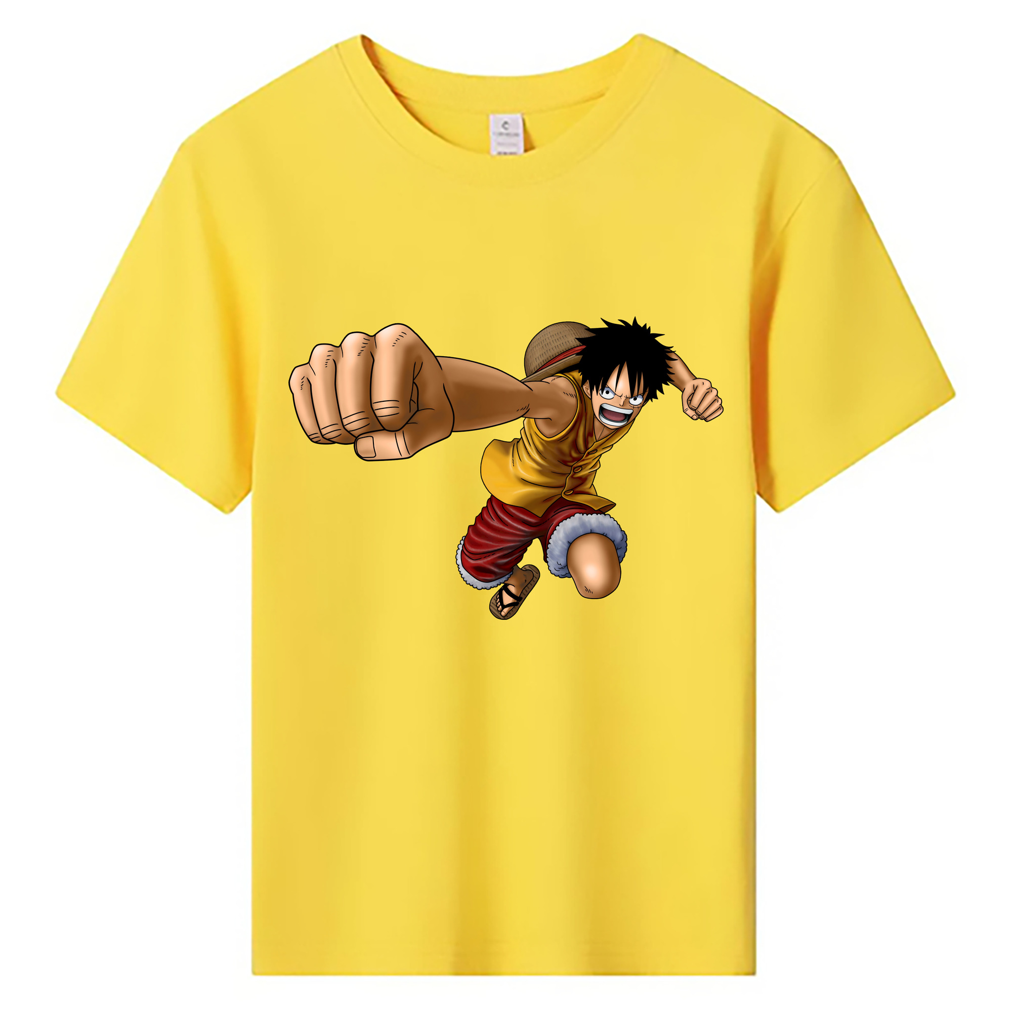 ワンピース モンキー・D・ルフィ ONE PIECE Monkey D. Luffy 綿100％キッズTシャツ（フロントプリント）