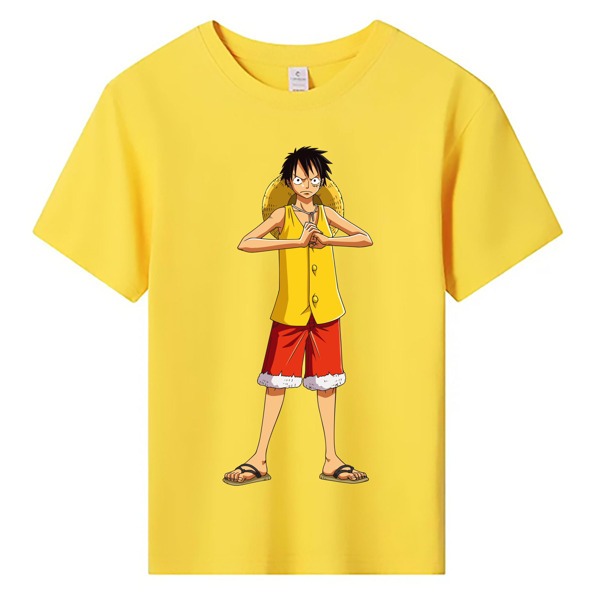 ワンピース モンキー・D・ルフィ ONE PIECE Monkey D. Luffy 綿100％キッズTシャツ（フロントプリント）