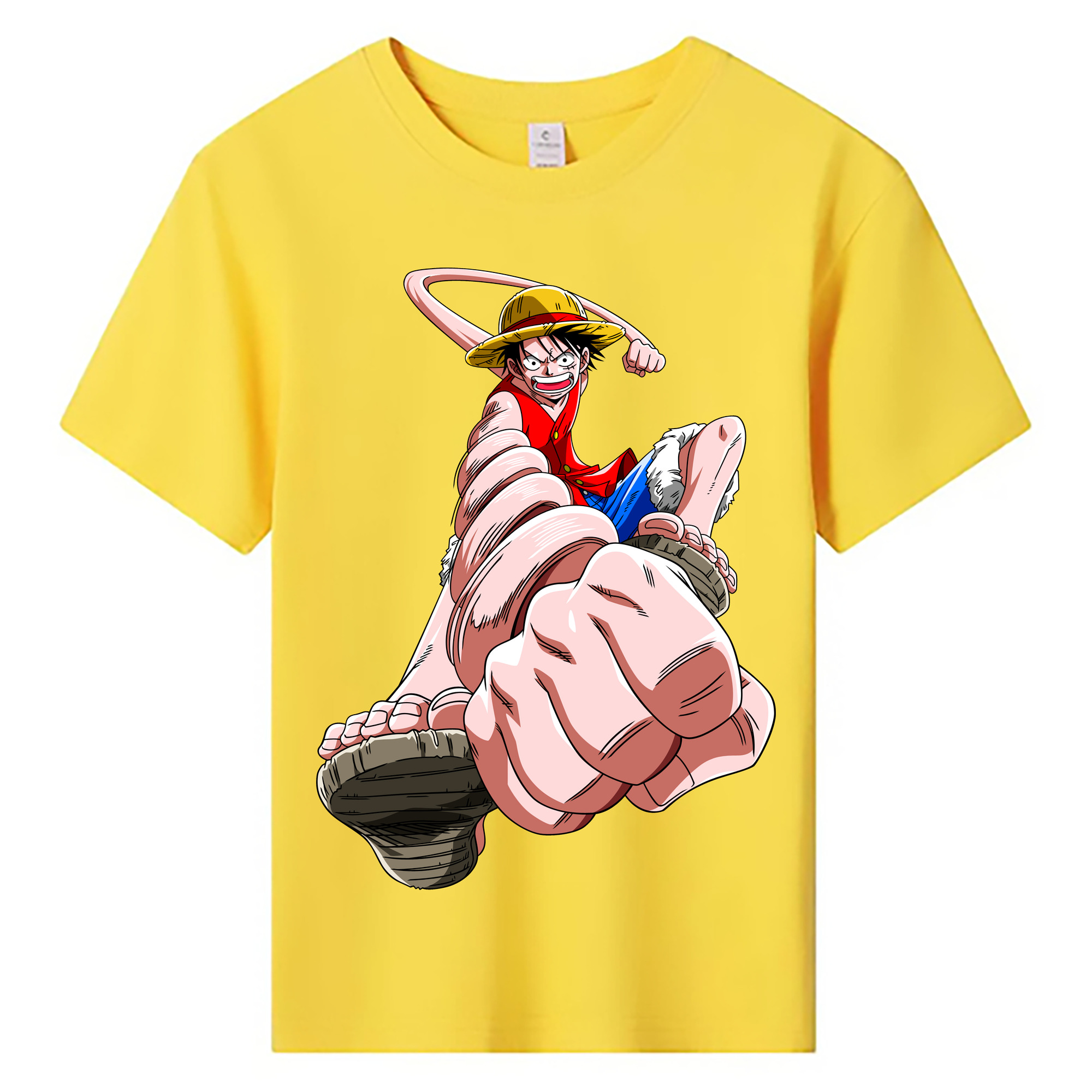 ワンピース モンキー・D・ルフィ ONE PIECE Monkey D. Luffy 綿100％キッズTシャツ（フロントプリント）