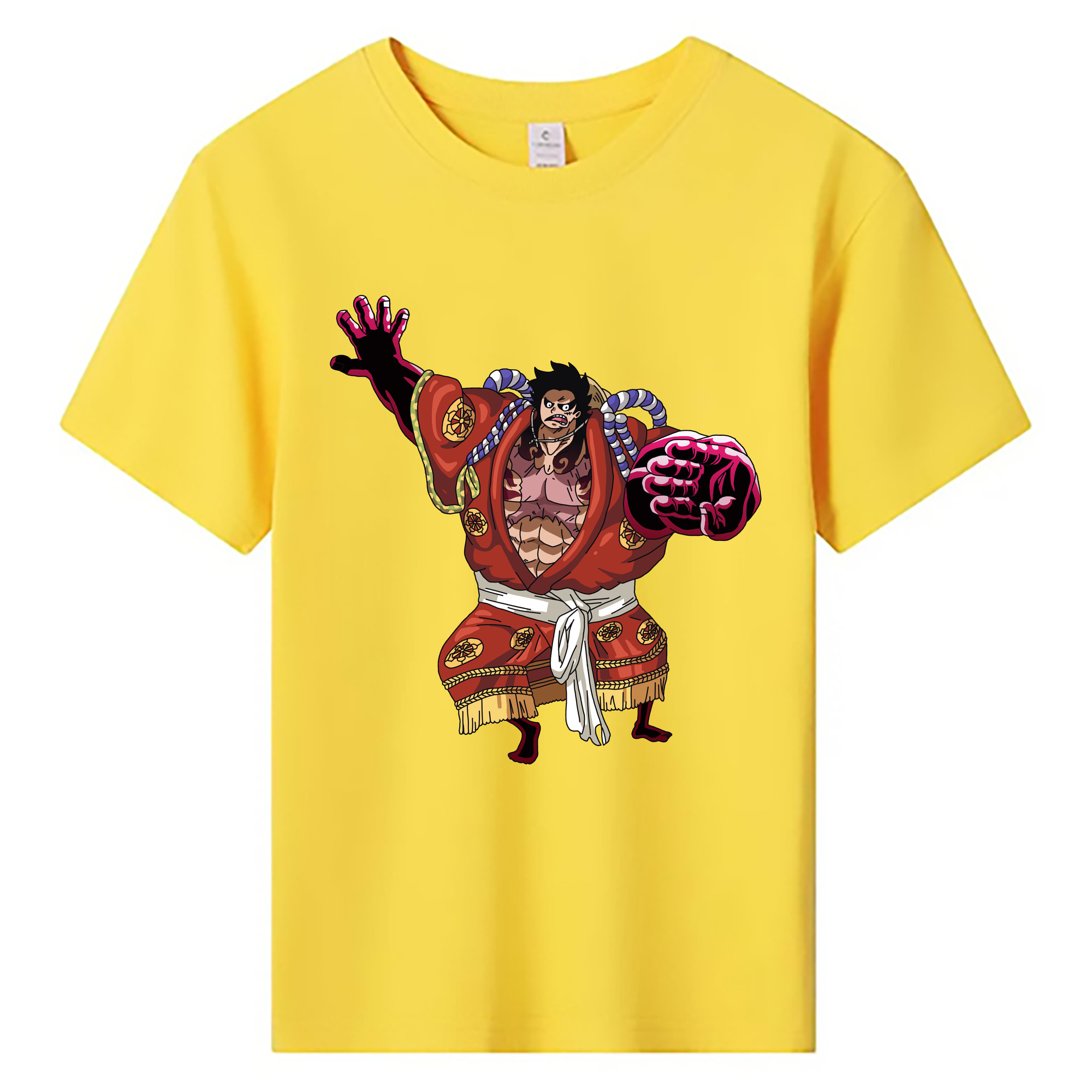 ワンピース モンキー・D・ルフィ ONE PIECE Monkey D. Luffy 綿100％キッズTシャツ（フロントプリント）