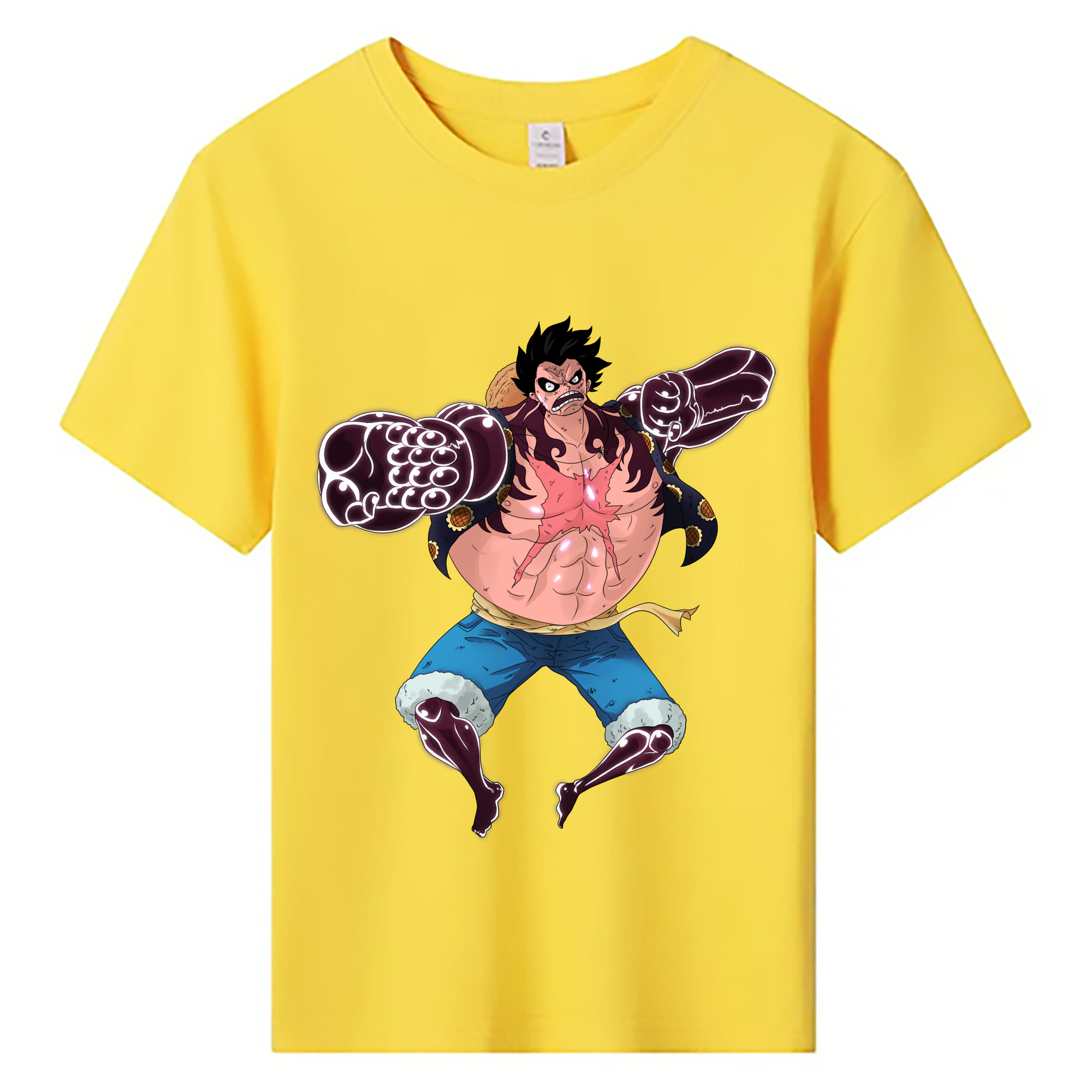 ワンピース モンキー・D・ルフィ ONE PIECE Monkey D. Luffy 綿100％キッズTシャツ（フロントプリント）