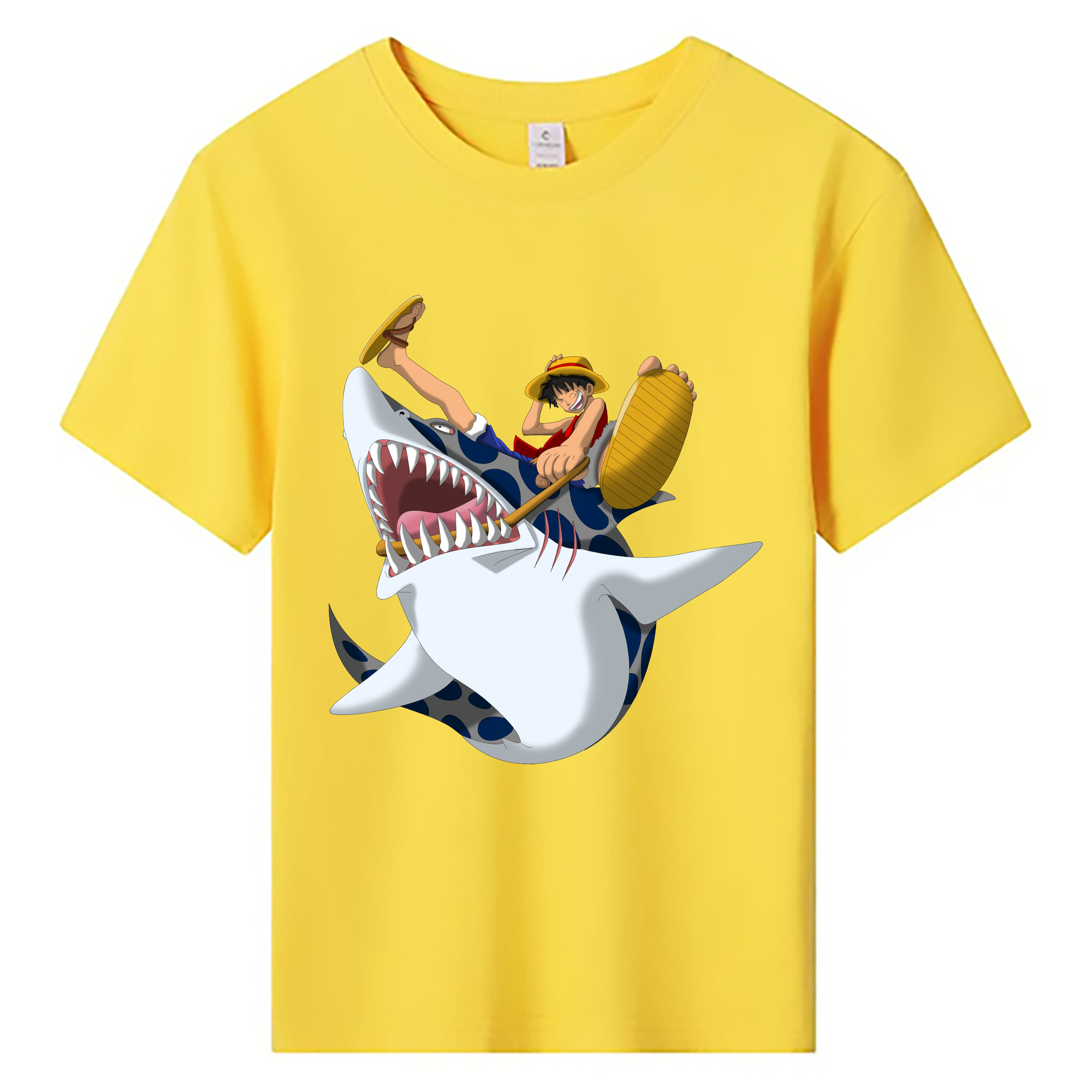ワンピース モンキー・D・ルフィ ONE PIECE Monkey D. Luffy 綿100％キッズTシャツ（フロントプリント）