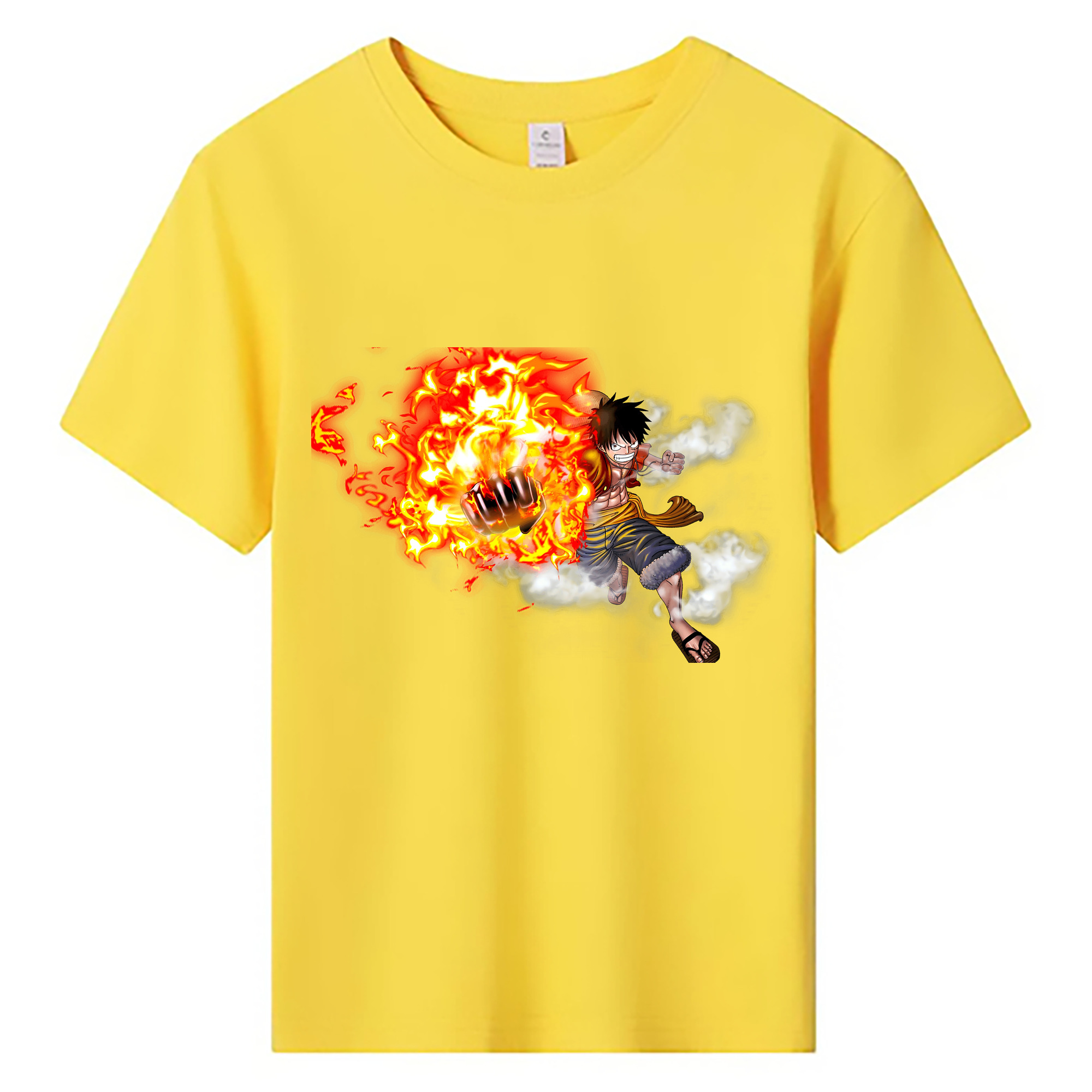 ワンピース モンキー・D・ルフィ ONE PIECE Monkey D. Luffy 綿100％キッズTシャツ（フロントプリント）