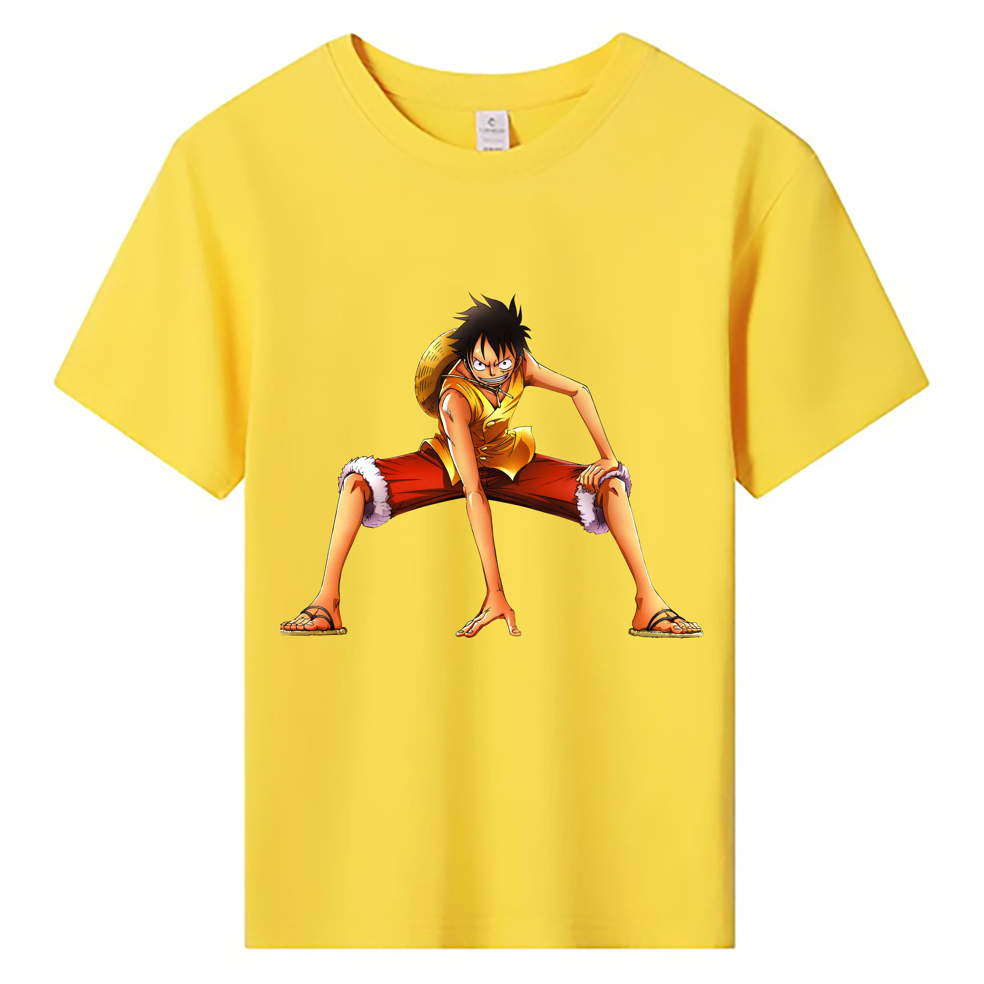 ワンピース モンキー・D・ルフィ ONE PIECE Monkey D. Luffy 綿100％キッズTシャツ（フロントプリント）