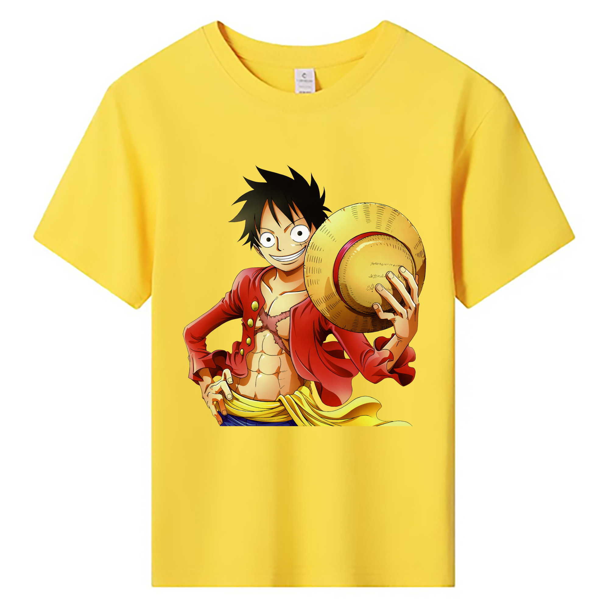 ワンピース モンキー・D・ルフィ ONE PIECE Monkey D. Luffy 綿100％キッズTシャツ（フロントプリント）