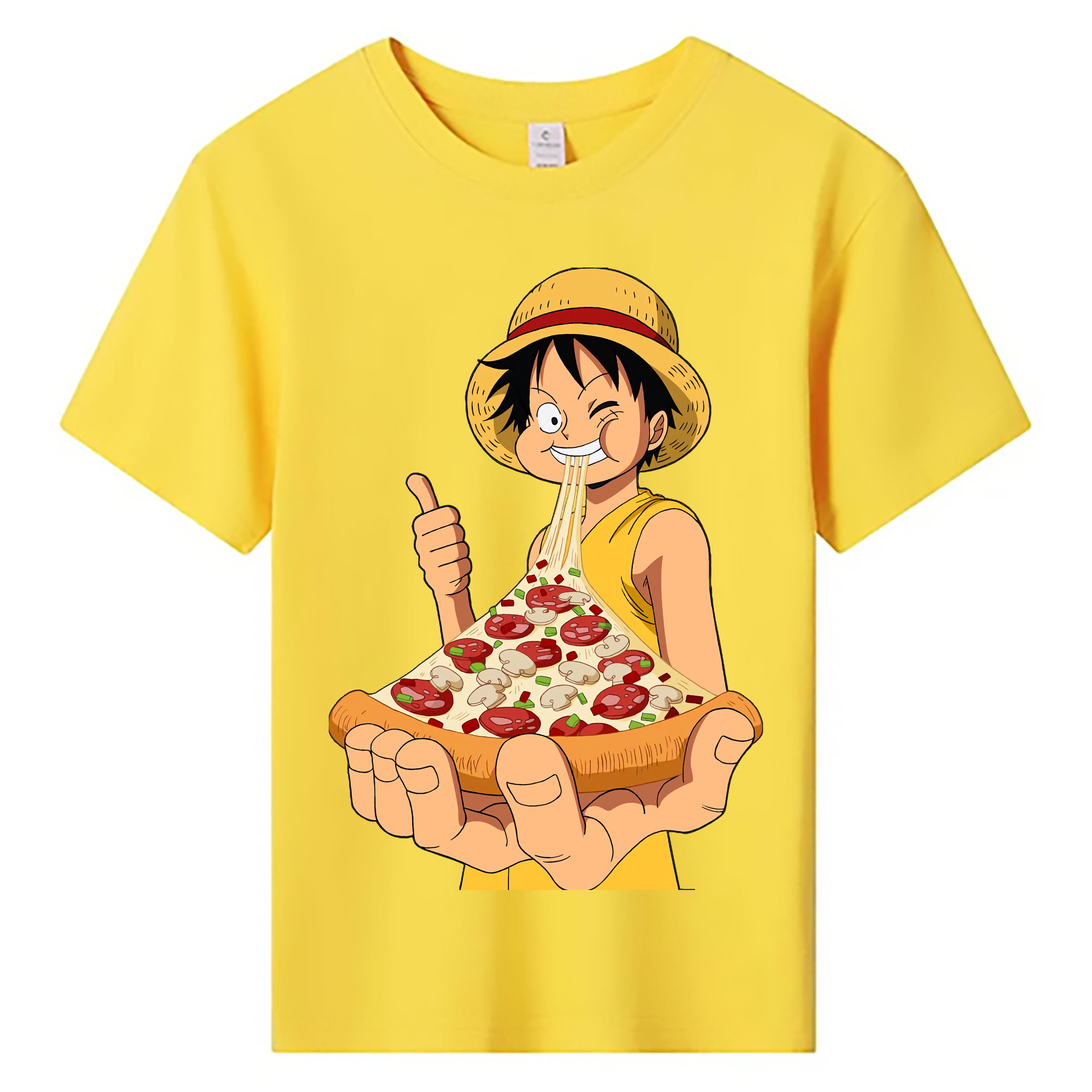 ワンピース モンキー・D・ルフィ ONE PIECE Monkey D. Luffy 綿100％キッズTシャツ（フロントプリント）