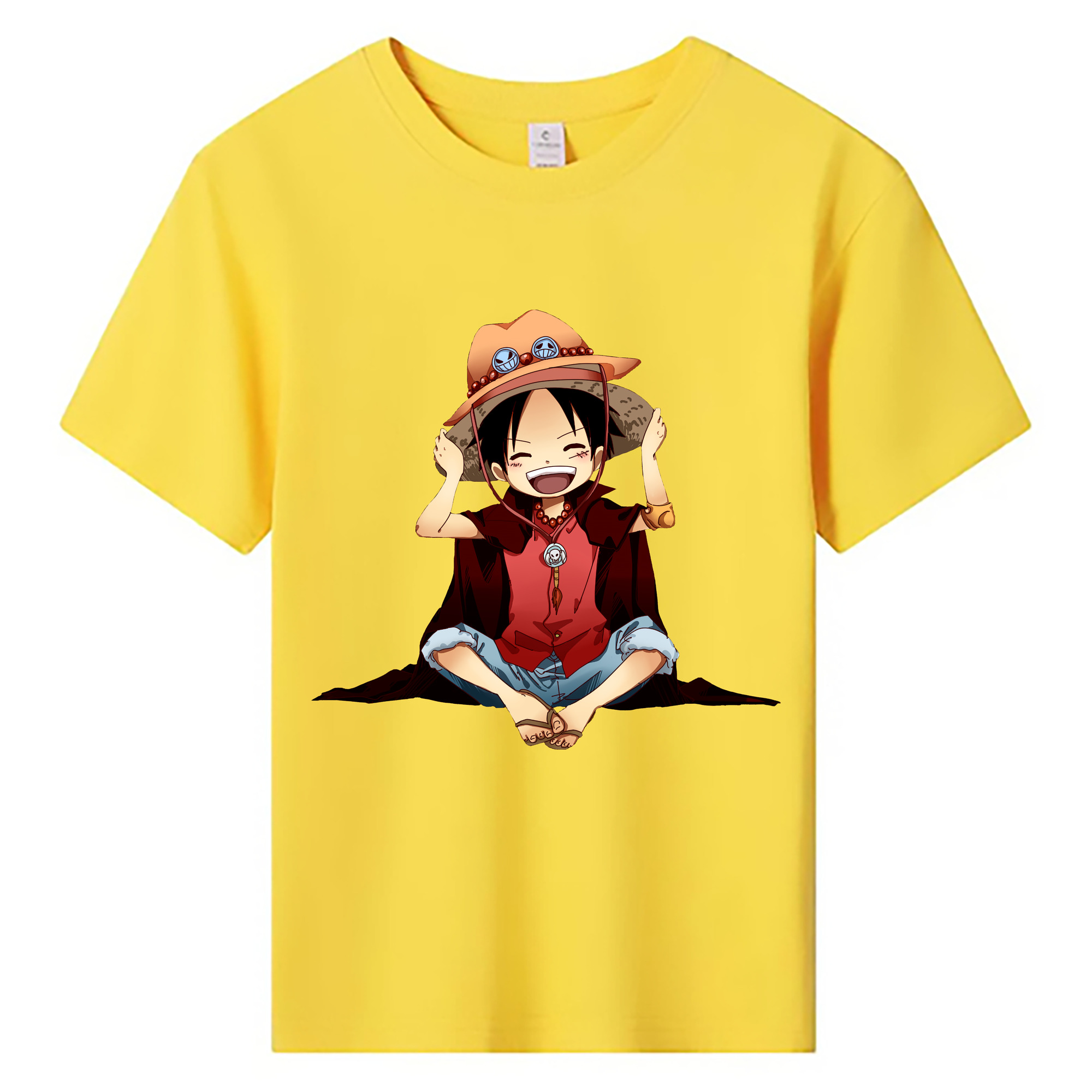 ワンピース モンキー・D・ルフィ ONE PIECE Monkey D. Luffy 綿100％キッズTシャツ（フロントプリント）