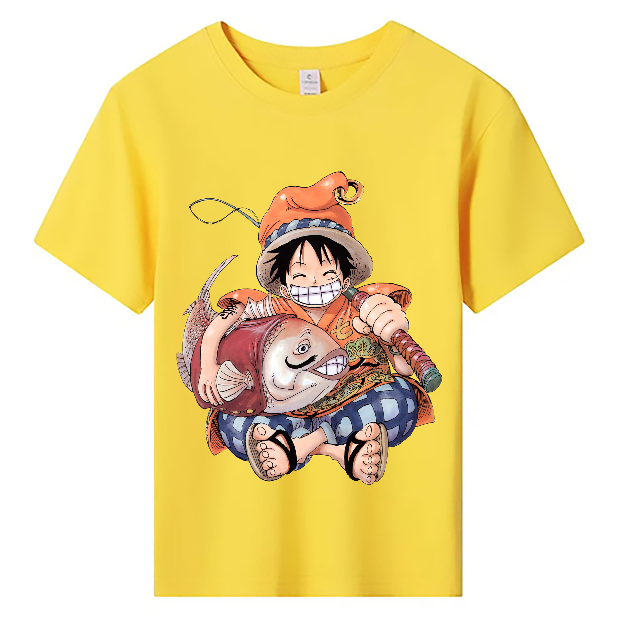ワンピース モンキー・D・ルフィ ONE PIECE Monkey D. Luffy 綿100％キッズTシャツ（フロントプリント）