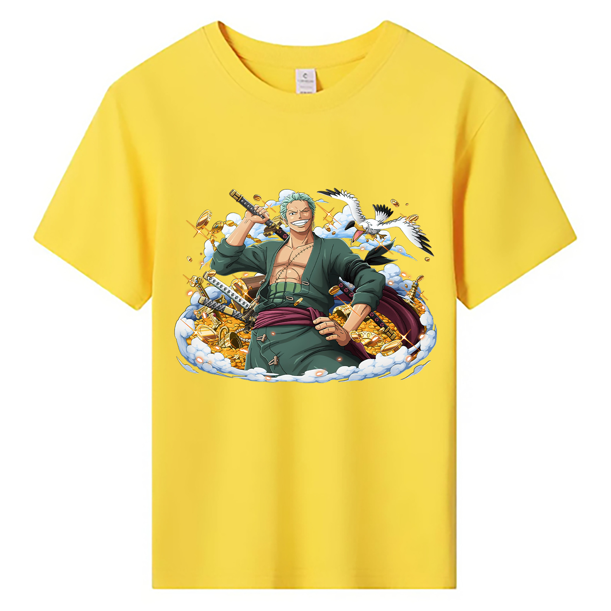 ワンピース ロロノア・ゾロ ONE PIECE Roronoa Zoro 綿100％キッズTシャツ（フロントプリント）
