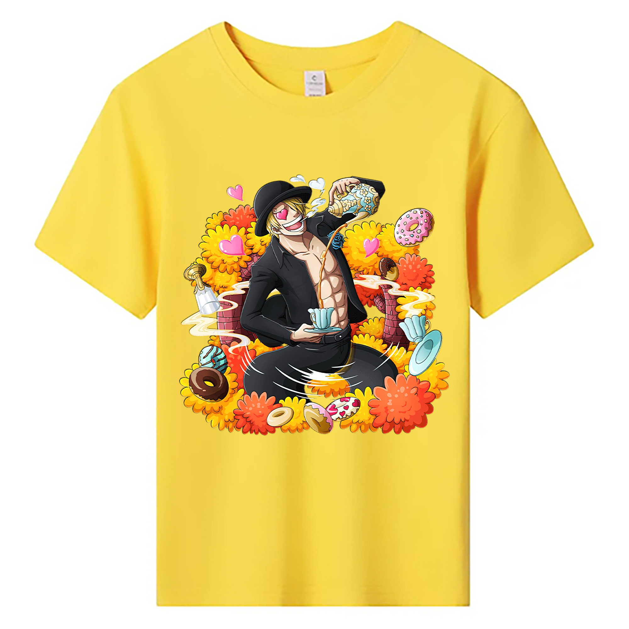 （画像用） ワンピース サンジ ONE PIECE Sanji 綿100％キッズTシャツ（フロントプリント）