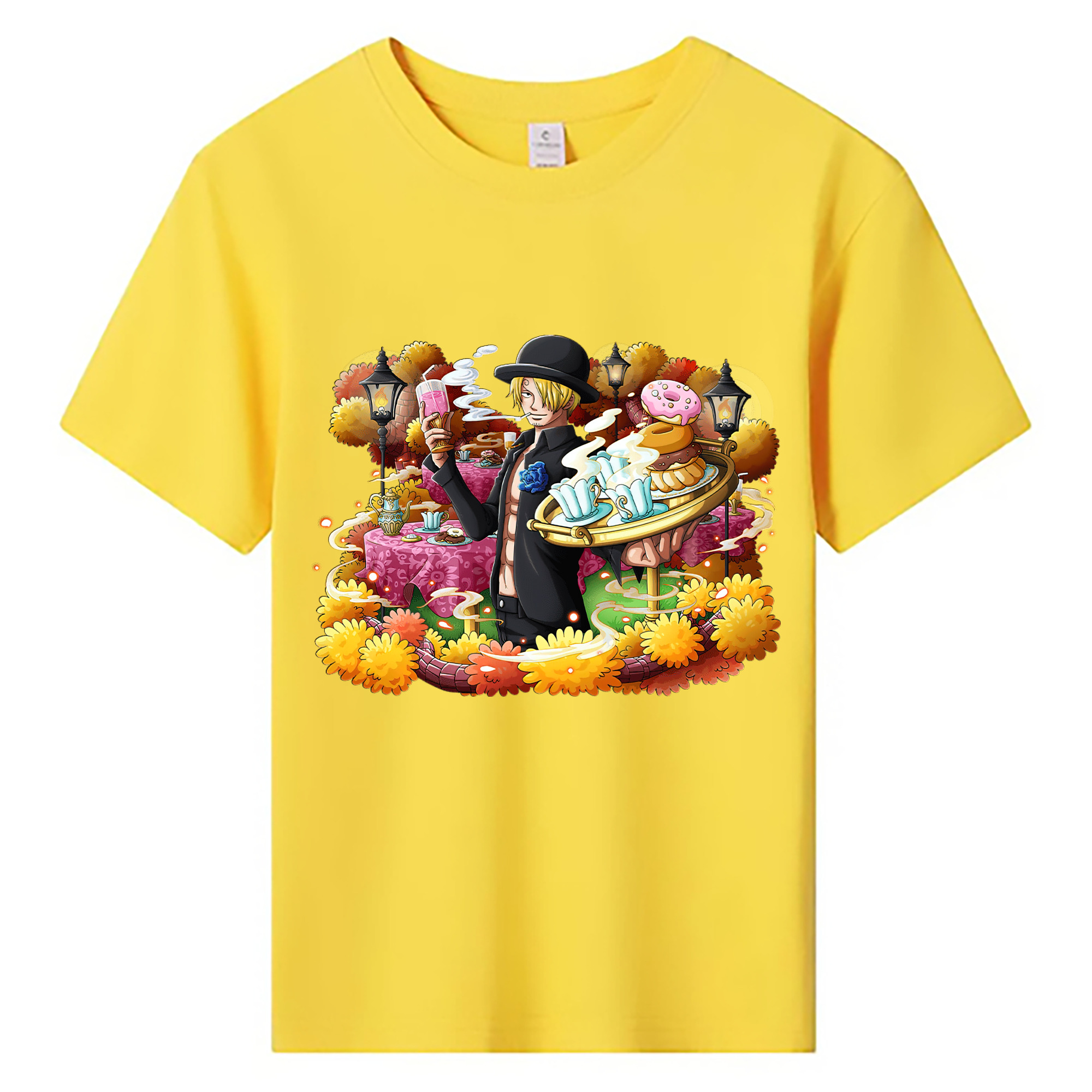（画像用） ワンピース サンジ ONE PIECE Sanji 綿100％キッズTシャツ（フロントプリント）