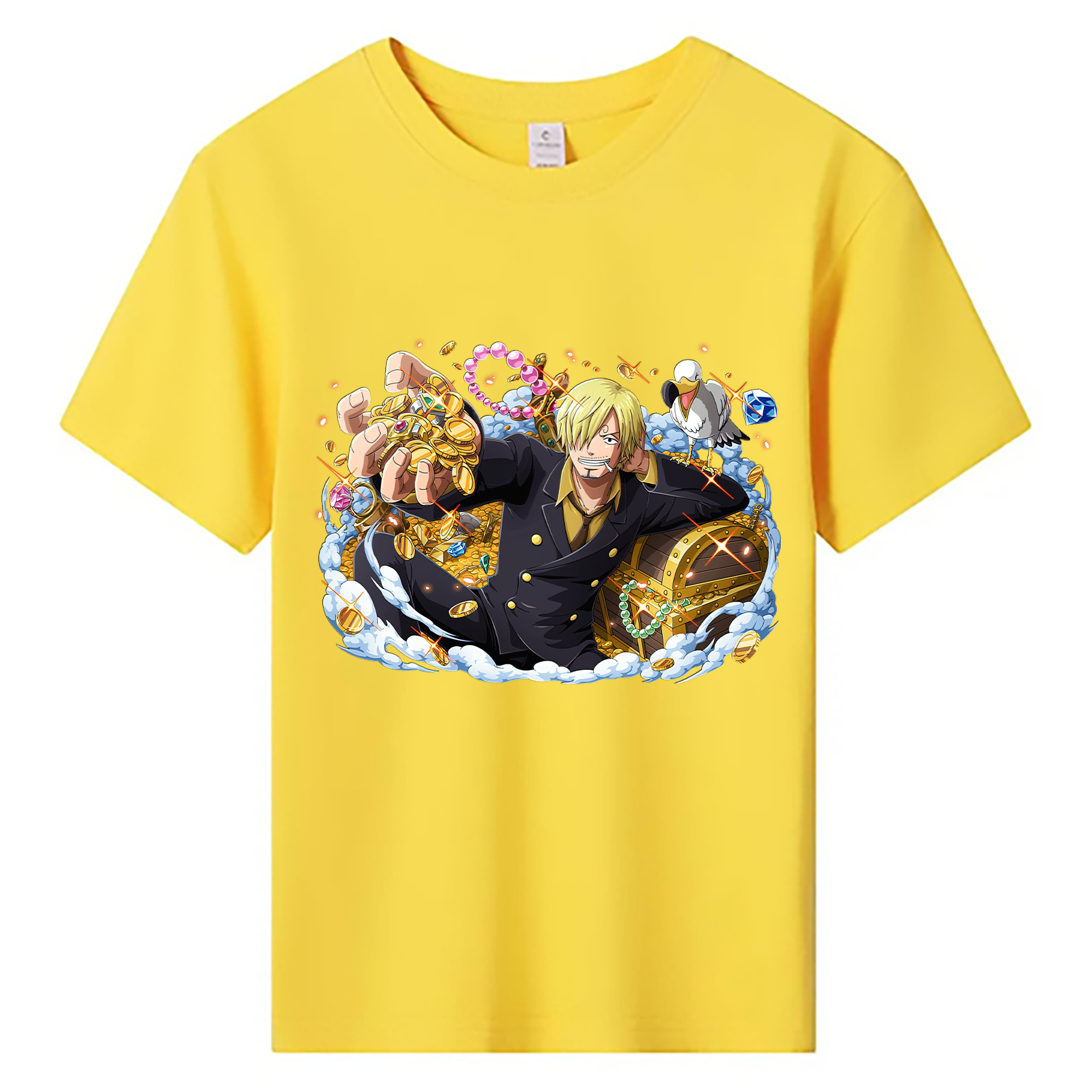 （画像用） ワンピース サンジ ONE PIECE Sanji 綿100％キッズTシャツ（フロントプリント）
