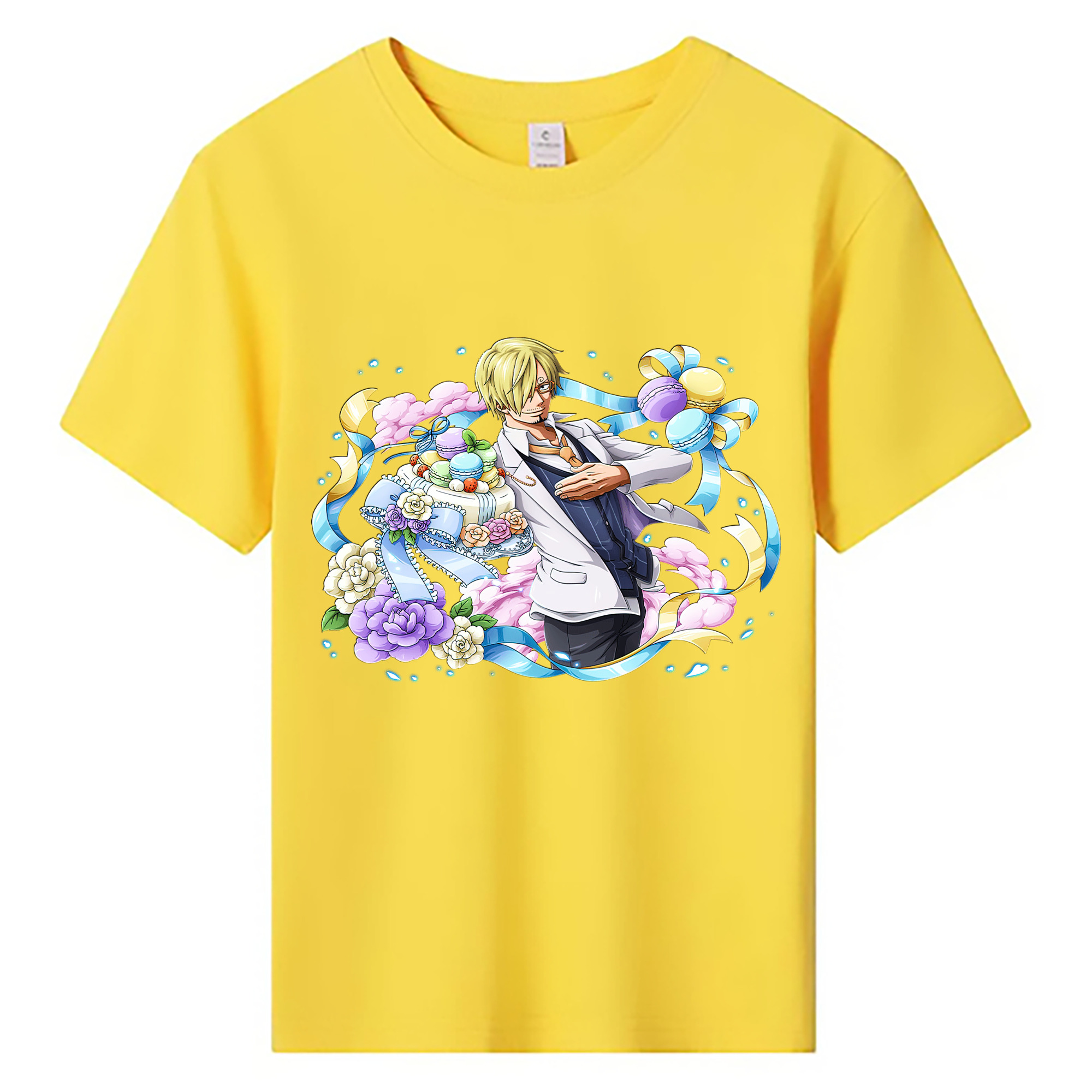 （画像用） ワンピース サンジ ONE PIECE Sanji 綿100％キッズTシャツ（フロントプリント）