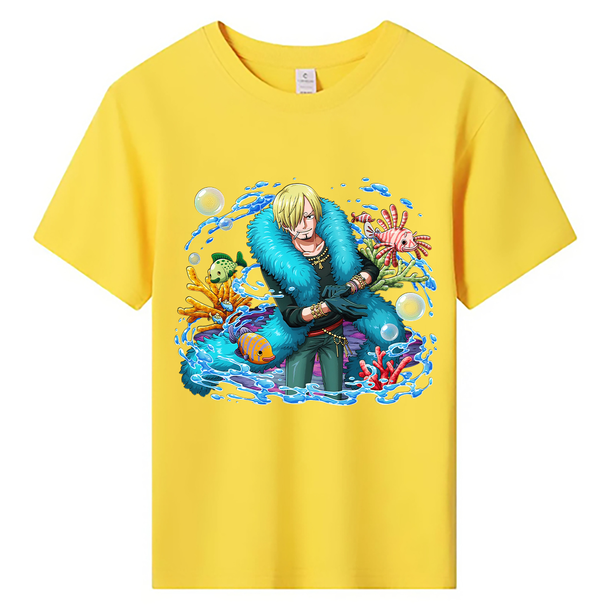 （画像用） ワンピース サンジ ONE PIECE Sanji 綿100％キッズTシャツ（フロントプリント）