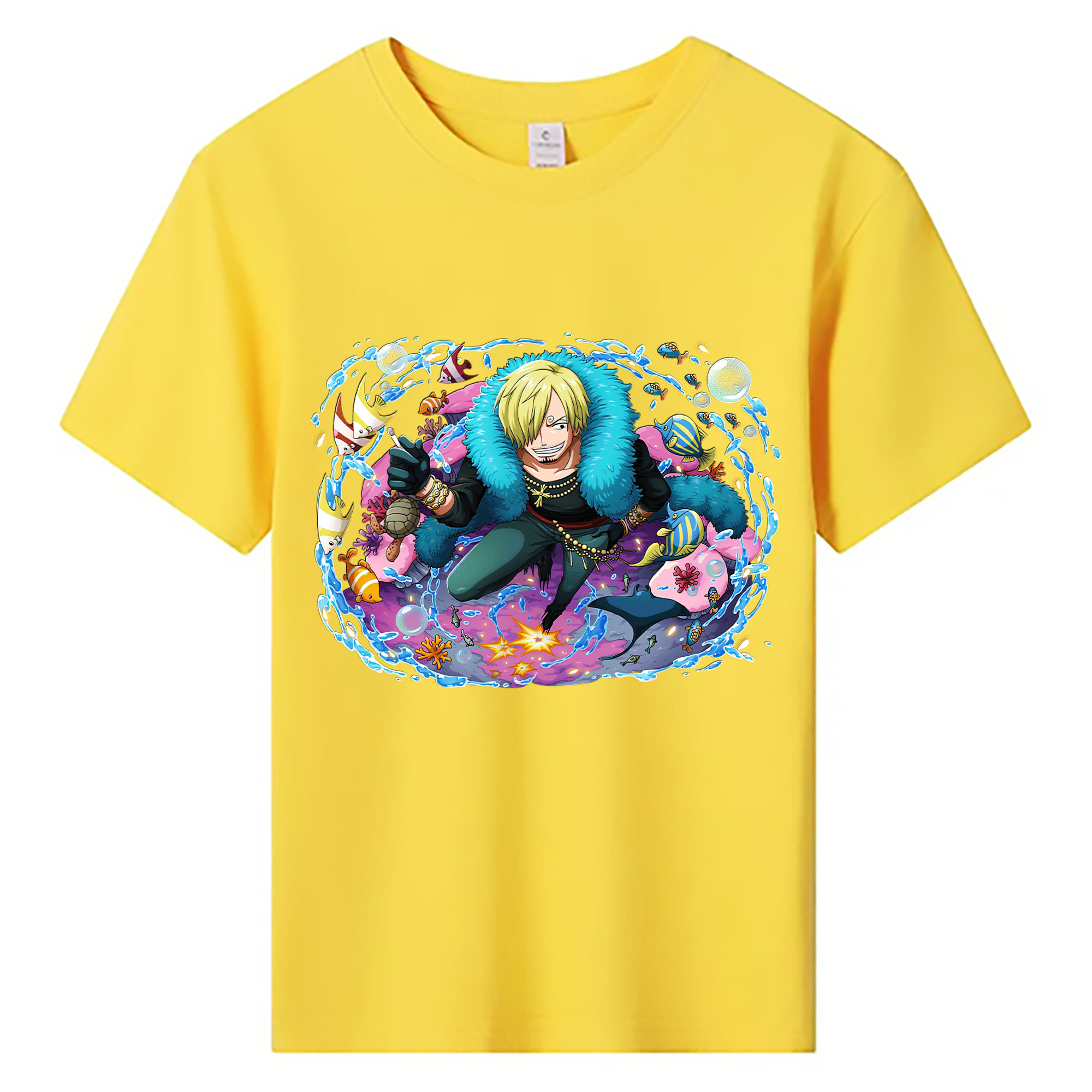 （画像用） ワンピース サンジ ONE PIECE Sanji 綿100％キッズTシャツ（フロントプリント）