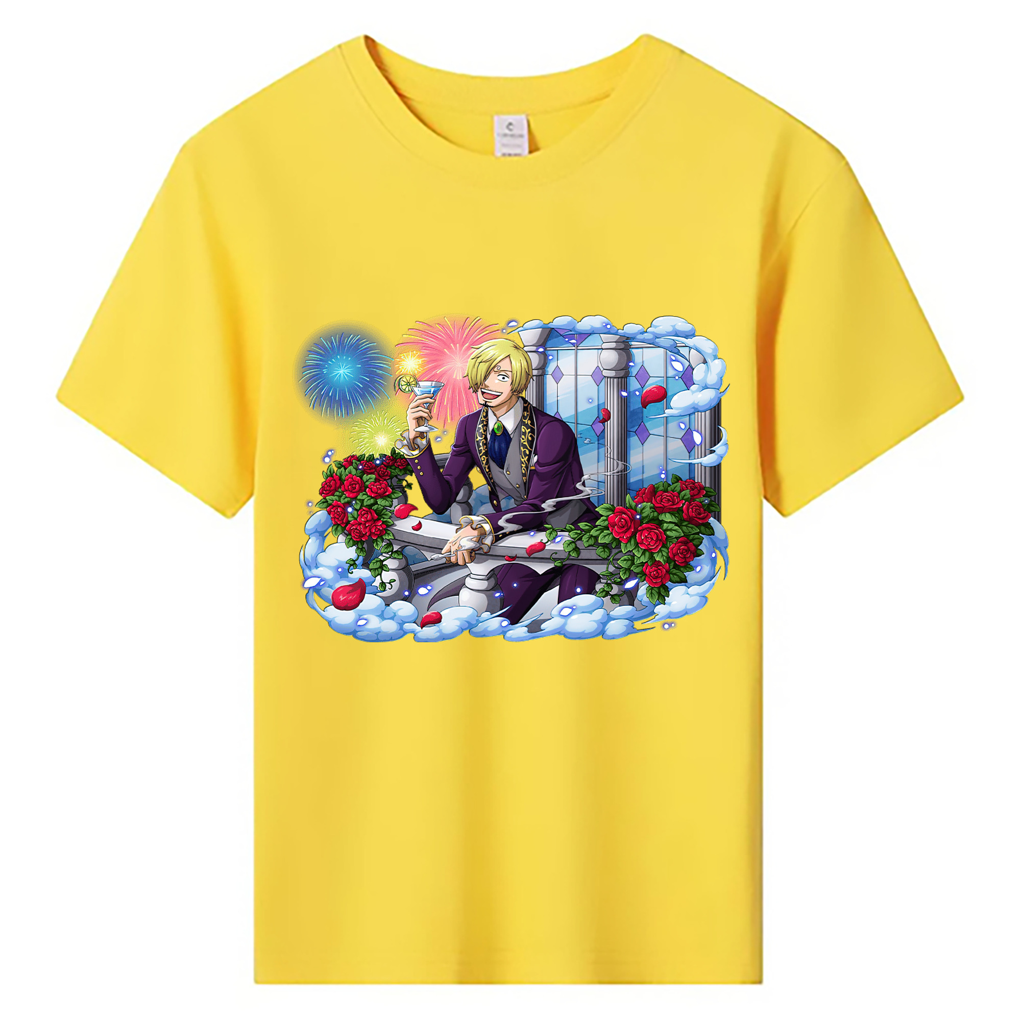 （画像用） ワンピース サンジ ONE PIECE Sanji 綿100％キッズTシャツ（フロントプリント）