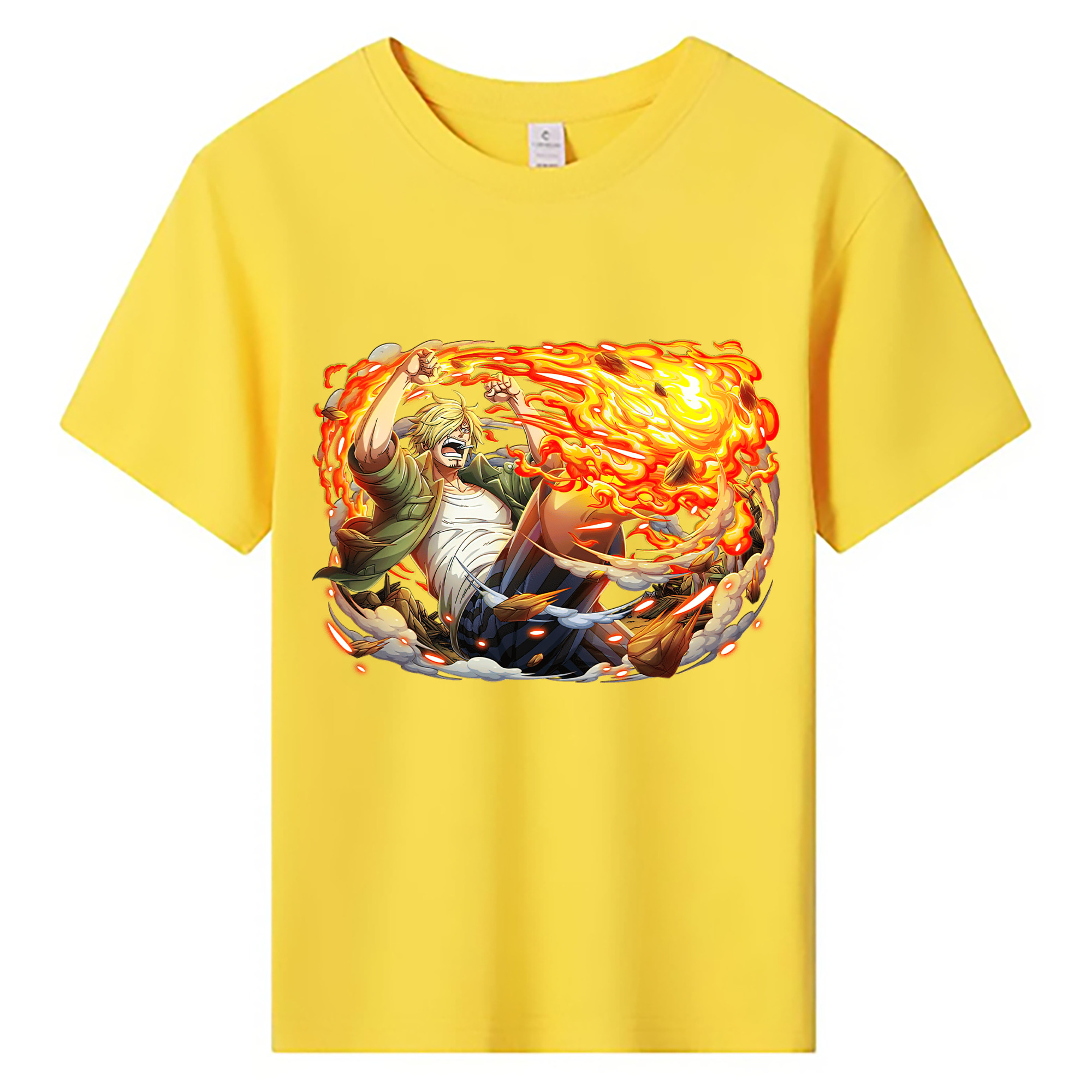 （画像用） ワンピース サンジ ONE PIECE Sanji 綿100％キッズTシャツ（フロントプリント）