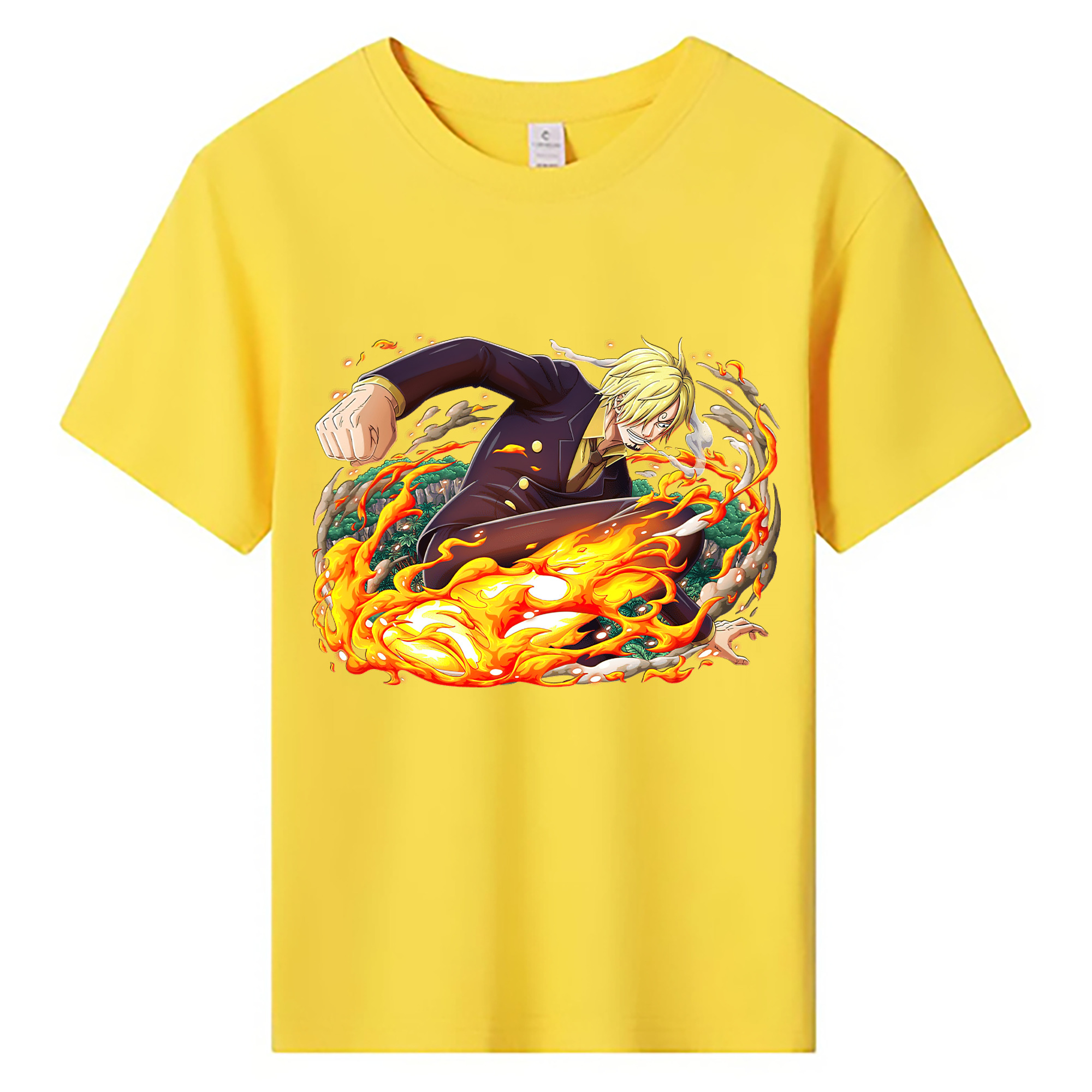 （画像用） ワンピース サンジ ONE PIECE Sanji 綿100％キッズTシャツ（フロントプリント）