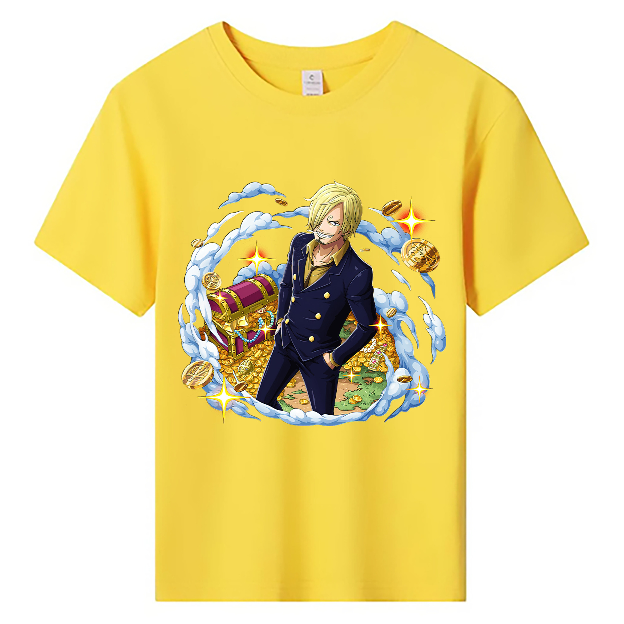 （画像用） ワンピース サンジ ONE PIECE Sanji 綿100％キッズTシャツ（フロントプリント）