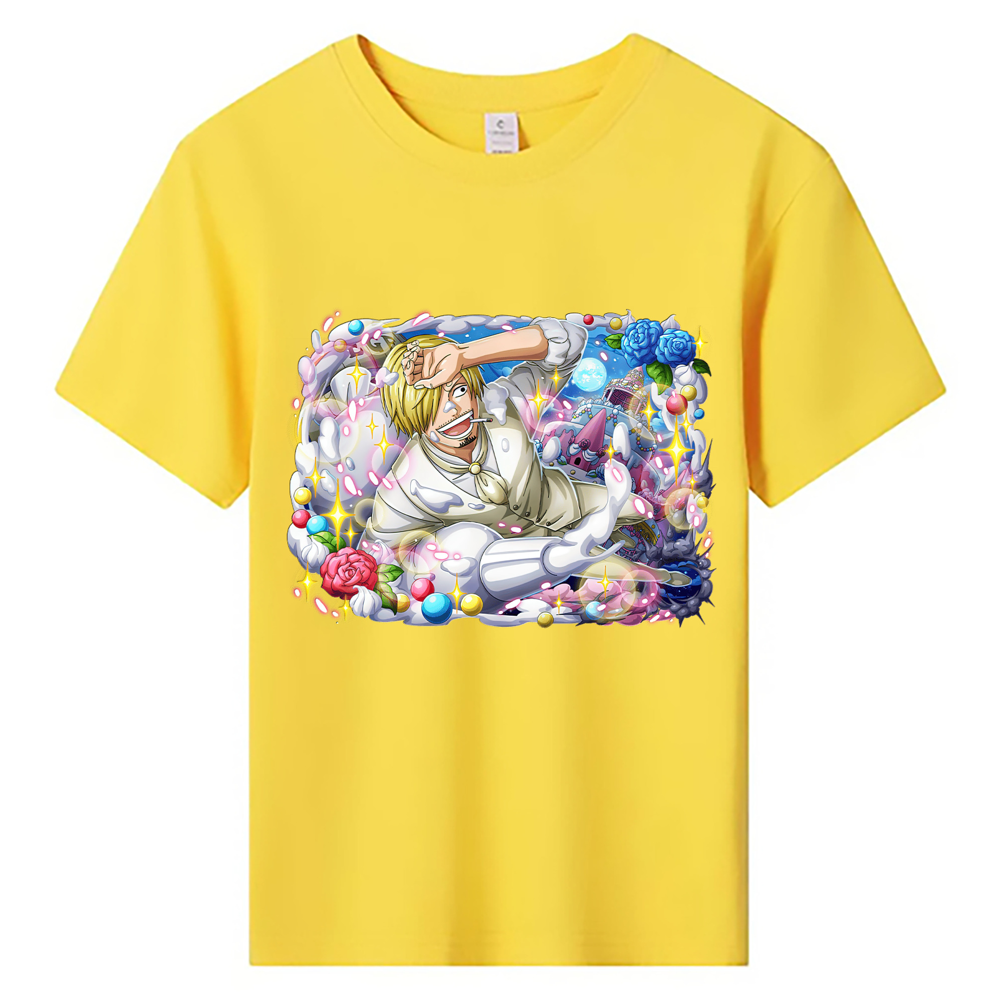 （画像用） ワンピース サンジ ONE PIECE Sanji 綿100％キッズTシャツ（フロントプリント）