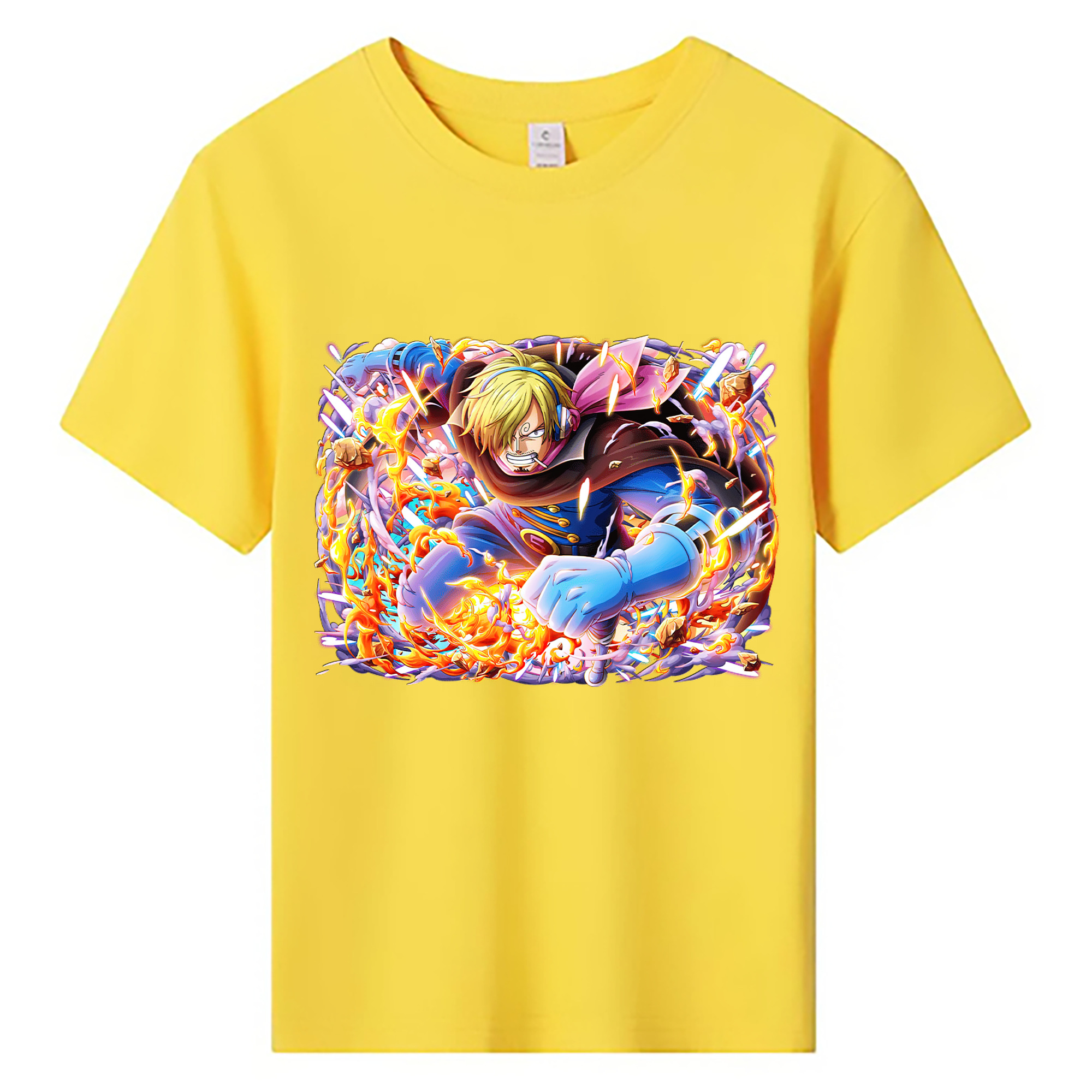 （画像用） ワンピース サンジ ONE PIECE Sanji 綿100％キッズTシャツ（フロントプリント）