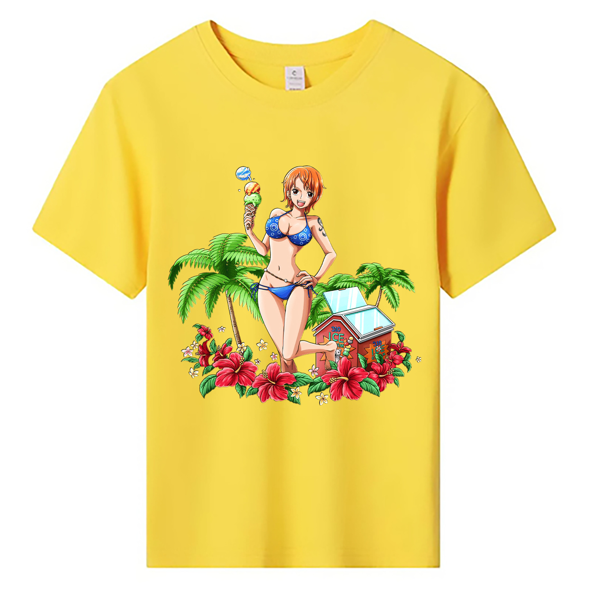 （画像用） ワンピース ナミ ONE PIECE Nami 綿100％キッズTシャツ（フロントプリント）