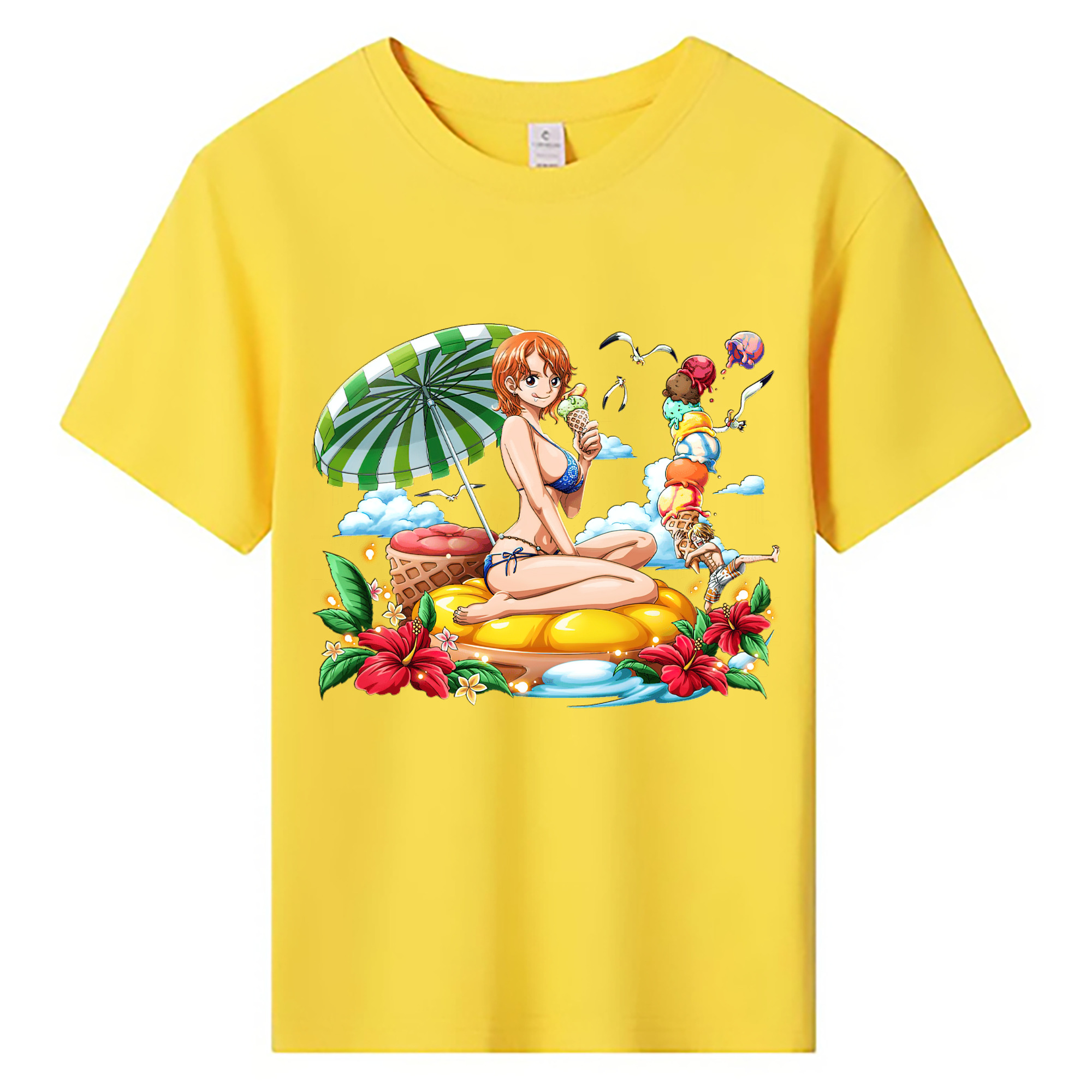（画像用） ワンピース ナミ ONE PIECE Nami 綿100％キッズTシャツ（フロントプリント）