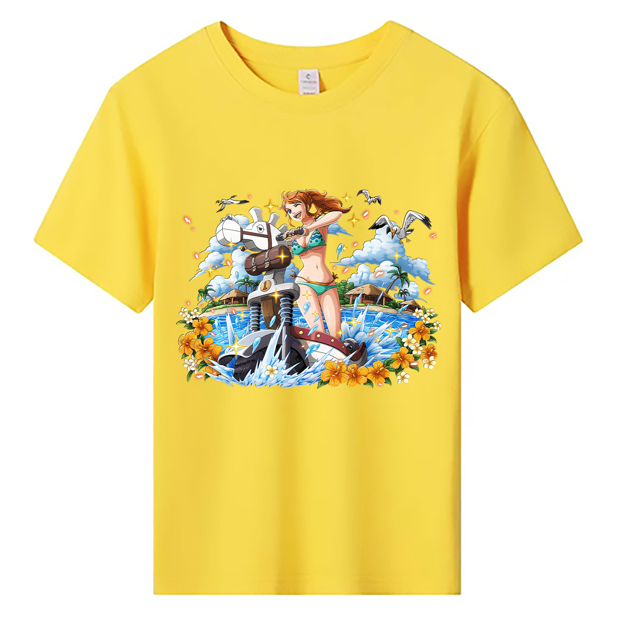 （画像用） ワンピース ナミ ONE PIECE Nami 綿100％キッズTシャツ（フロントプリント）