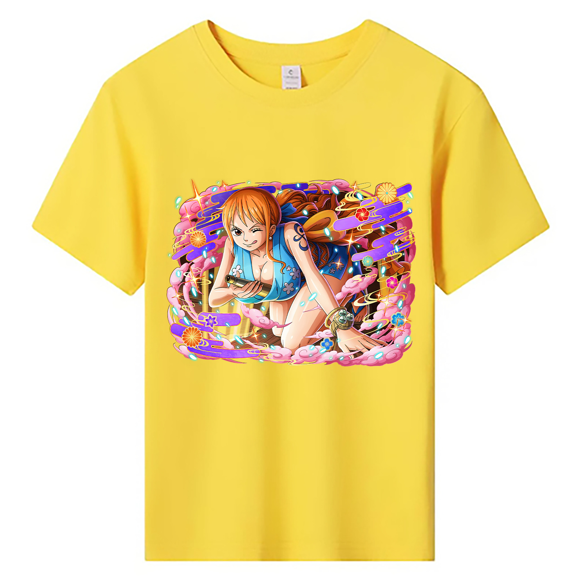 （画像用） ワンピース ナミ ONE PIECE Nami 綿100％キッズTシャツ（フロントプリント）
