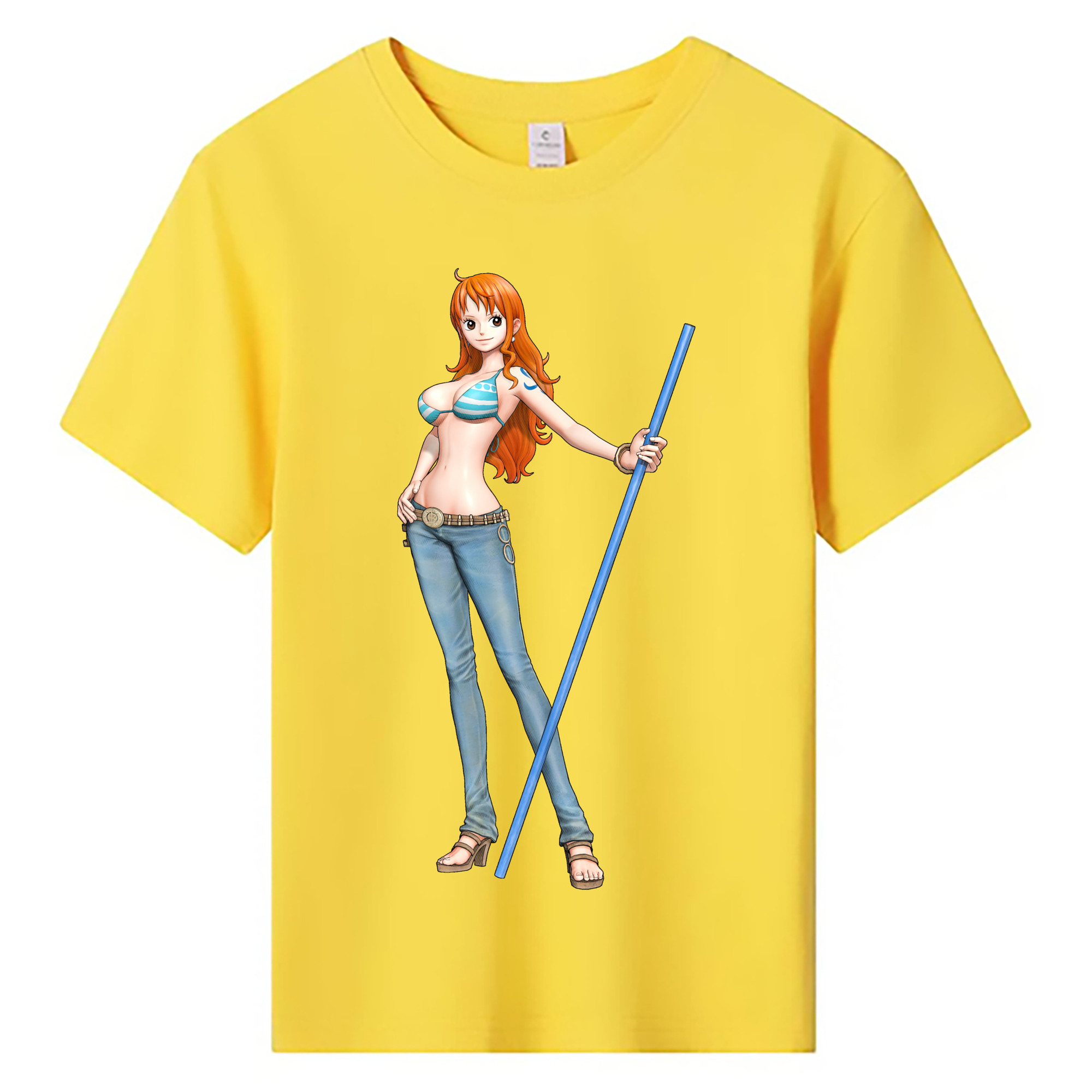 （画像用） ワンピース ナミ ONE PIECE Nami 綿100％キッズTシャツ（フロントプリント）