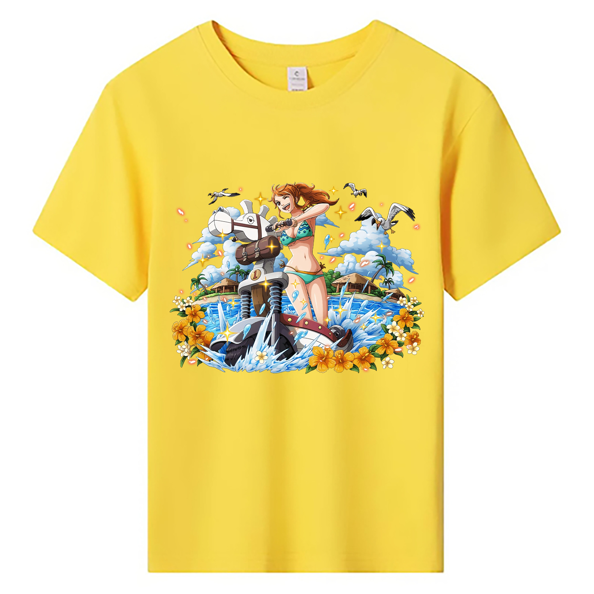 （画像用） ワンピース ナミ ONE PIECE Nami 綿100％キッズTシャツ（フロントプリント）