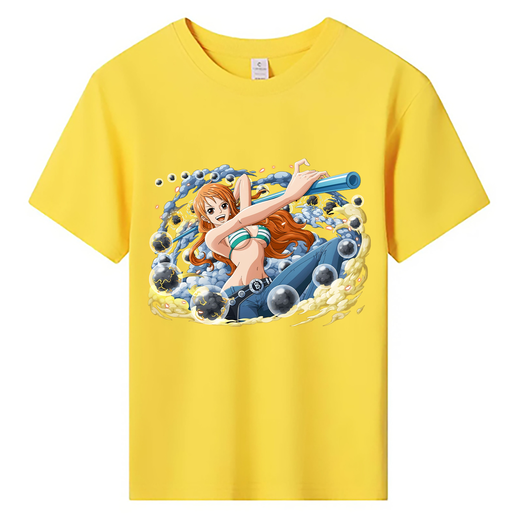 （画像用） ワンピース ナミ ONE PIECE Nami 綿100％キッズTシャツ（フロントプリント）