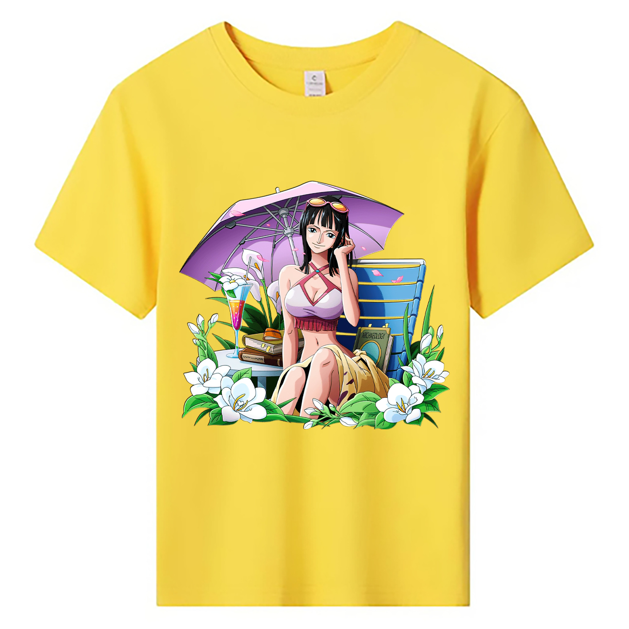 （画像用） ワンピース ニコ・ロビン ONE PIECE Nico Robin 綿100％キッズTシャツ（フロントプリント）