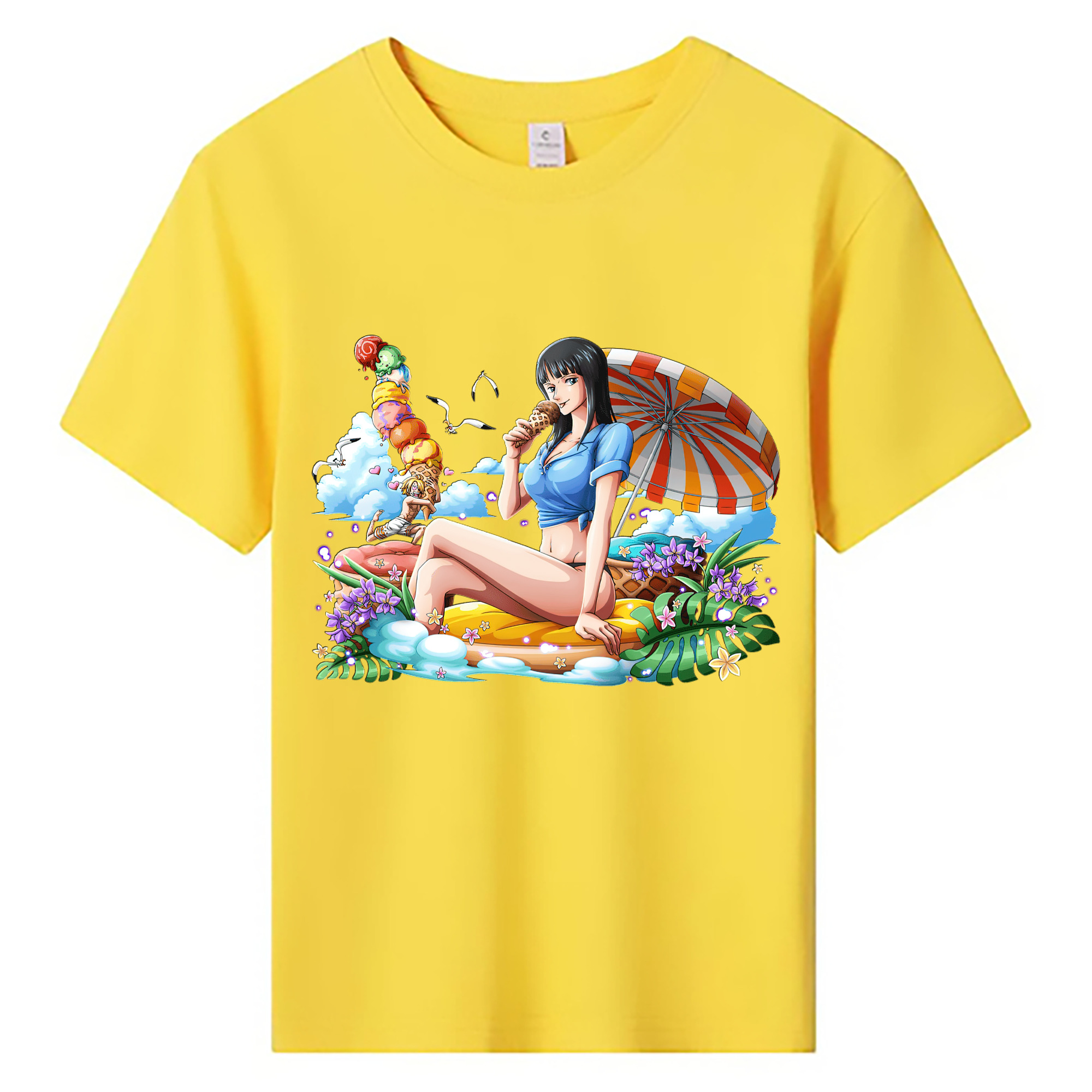 （画像用） ワンピース ニコ・ロビン ONE PIECE Nico Robin 綿100％キッズTシャツ（フロントプリント）
