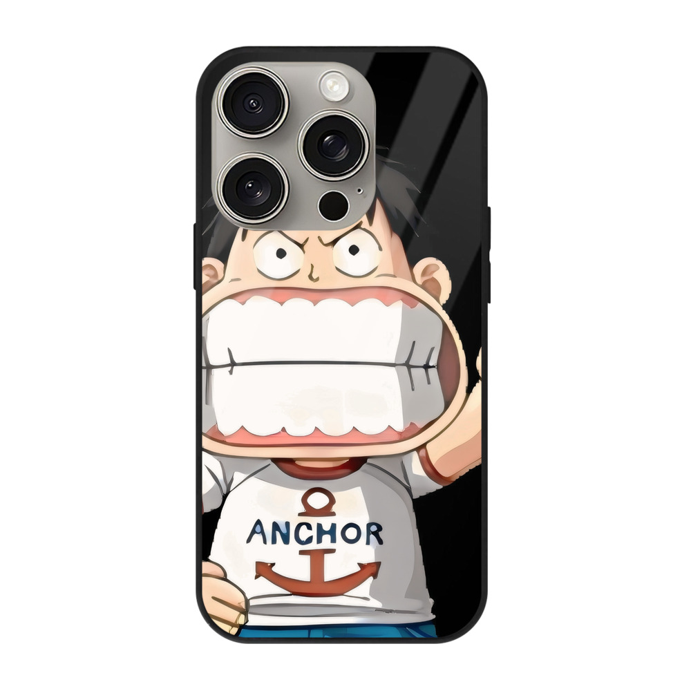 （画像用） ワンピース モンキー・D・ルフィ ONE PIECE Monkey D. Luffy 【iPhone15Pro対応】スマホケース 耐衝撃＆黄変防止 背面ガラス