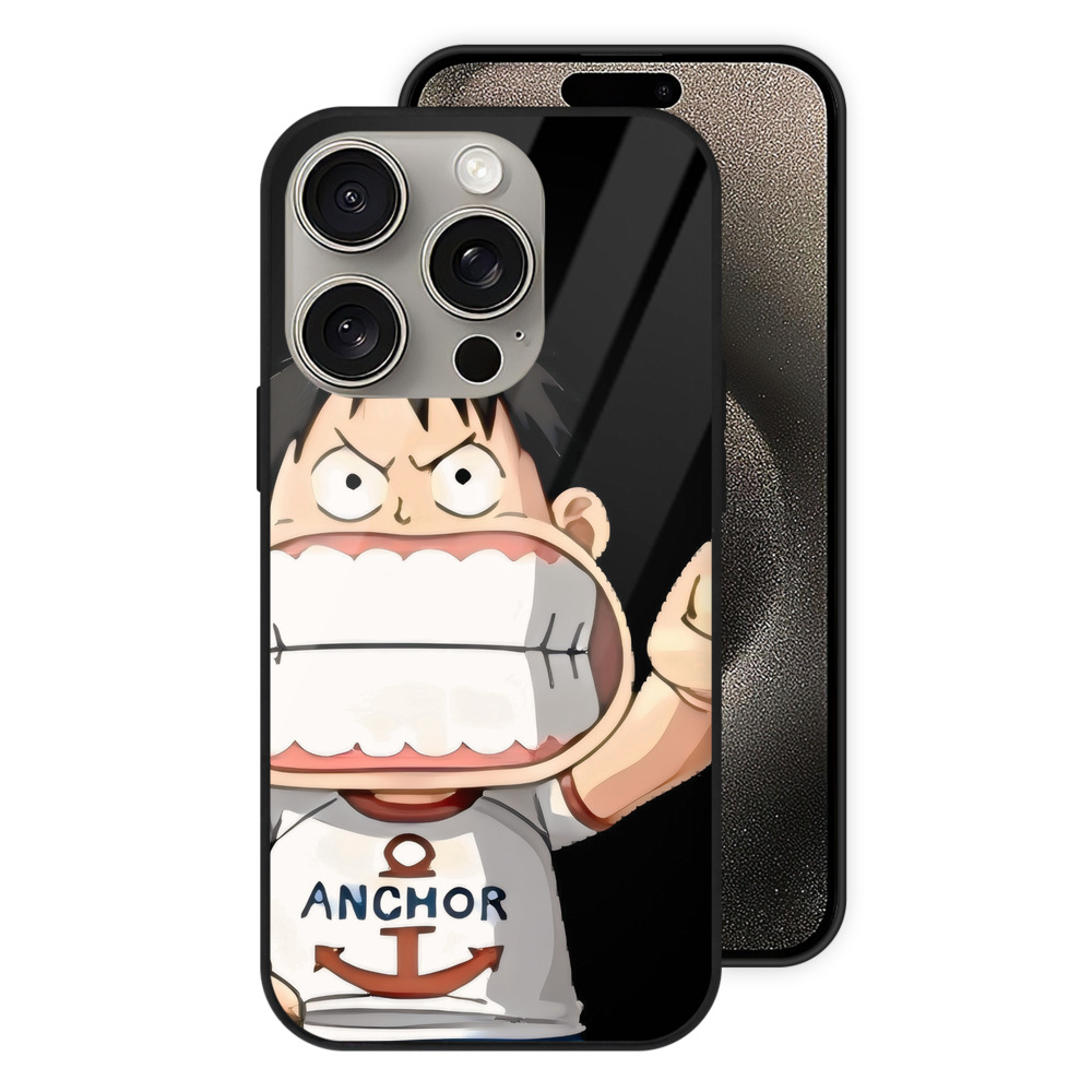 （画像用） ワンピース モンキー・D・ルフィ ONE PIECE Monkey D. Luffy 【iPhone15Pro対応】スマホケース 耐衝撃＆黄変防止 背面ガラス